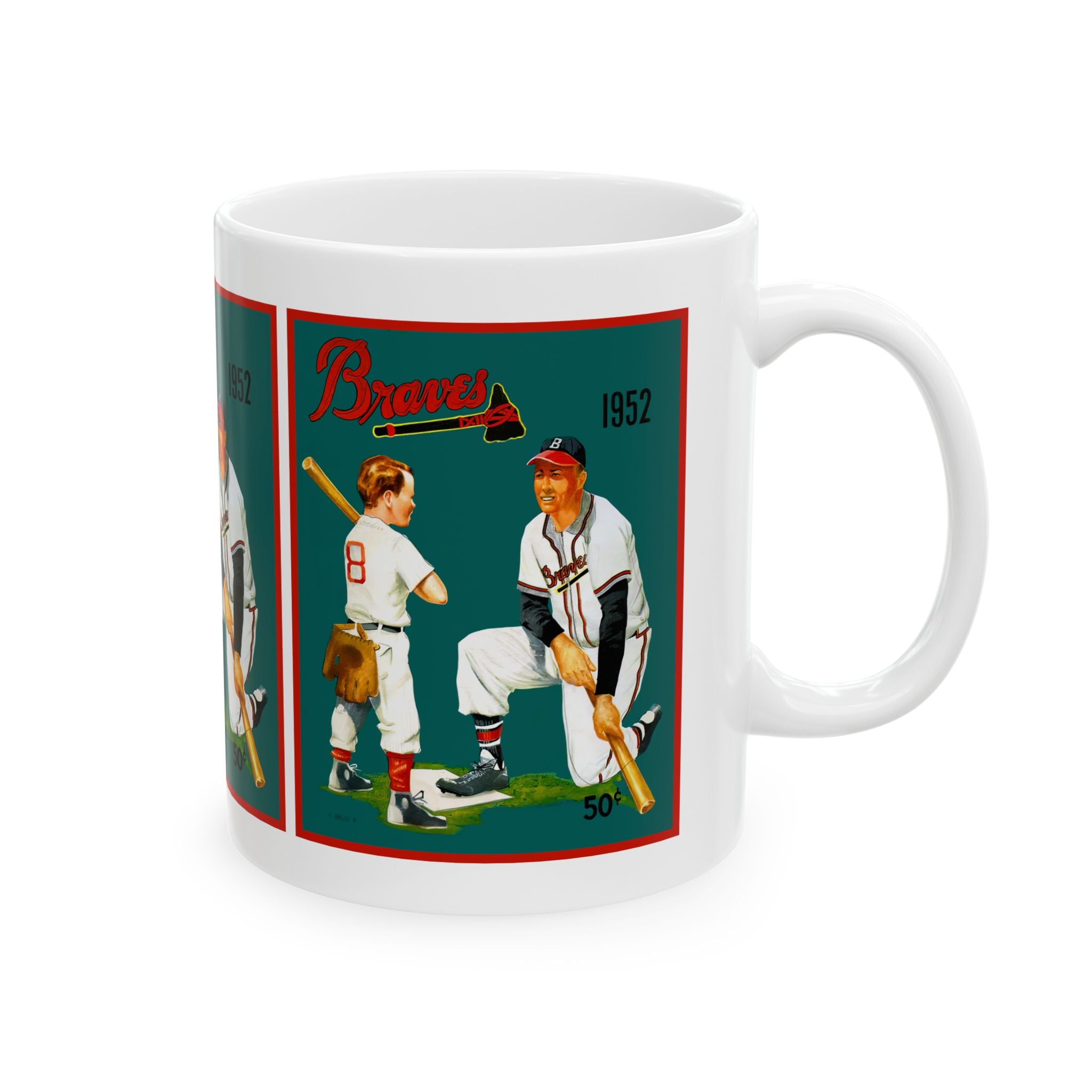 Vintage 1952 Baseball Boston Braves Yearbook Ceramic Mug, Sports Fan Gift, Baseball Memorabilia Mug, Baseball Collectible Mug, Baseball Gift