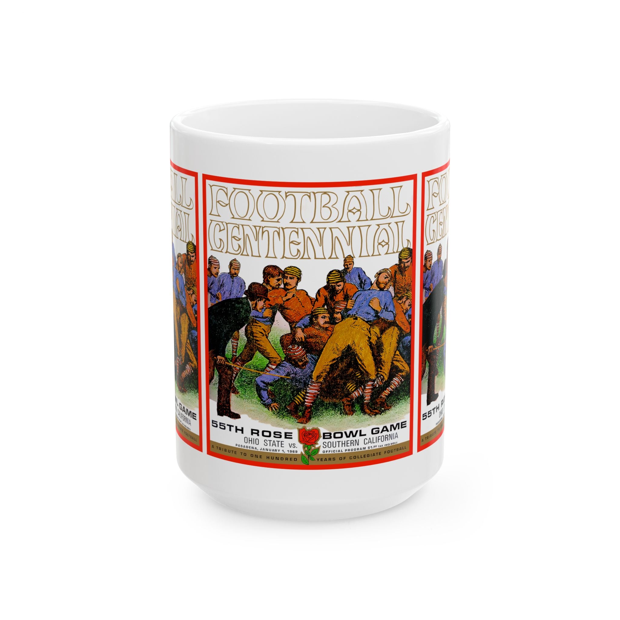 1969 Football Rose Bowl Ceramic Mug — Retro College Game Day Coffee Cup (11oz, 15oz)