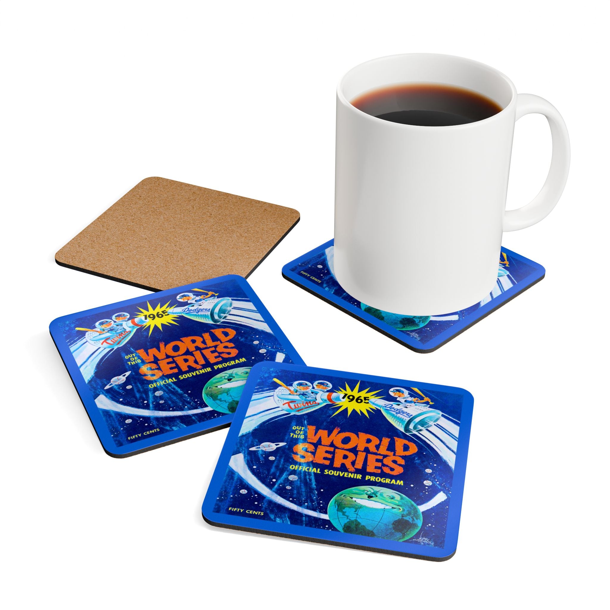 Baseball World Series Coaster Dodgers Twins Memorabilia, Sports Coaster, Sports Fan Gift, Baseball Collectibles, Kitchen Decor, Coaster Set
