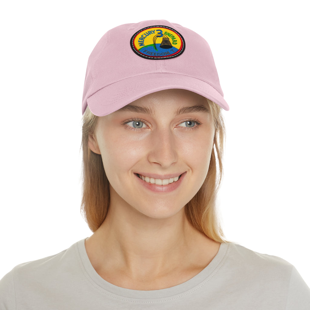 NASA Mercury 3 - Friendship 7 Flight Patch - Dad Hat with Leather Patch (Round)