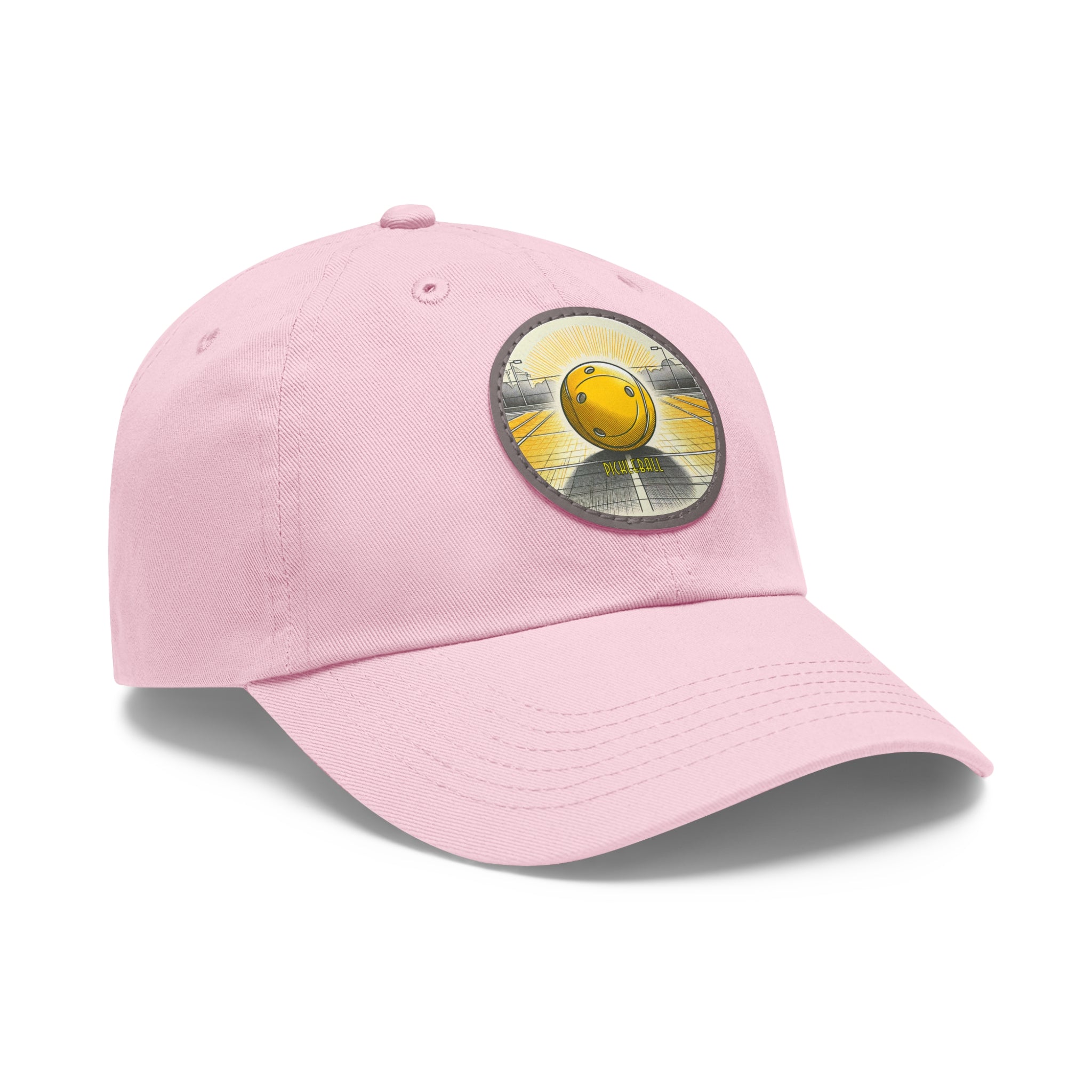 Pickleball - Dad Hat with Leather Patch (Round)