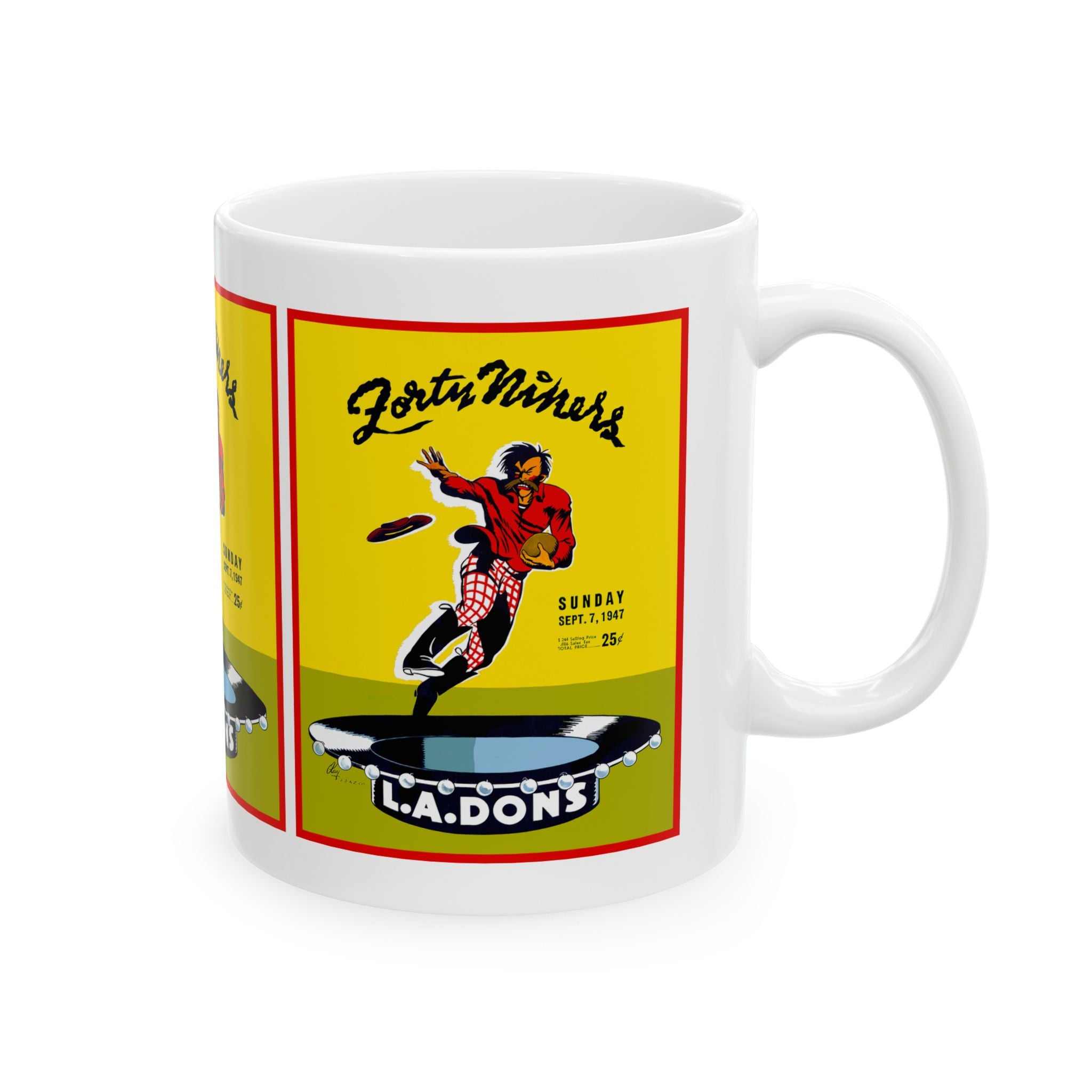 Vintage 1947 Football 49ers Los Angeles Dons Ceramic Mug, Sports Fan Gift, Coffee Cup, Retro Sports Memorabilia, Football Enthusiast, Unique