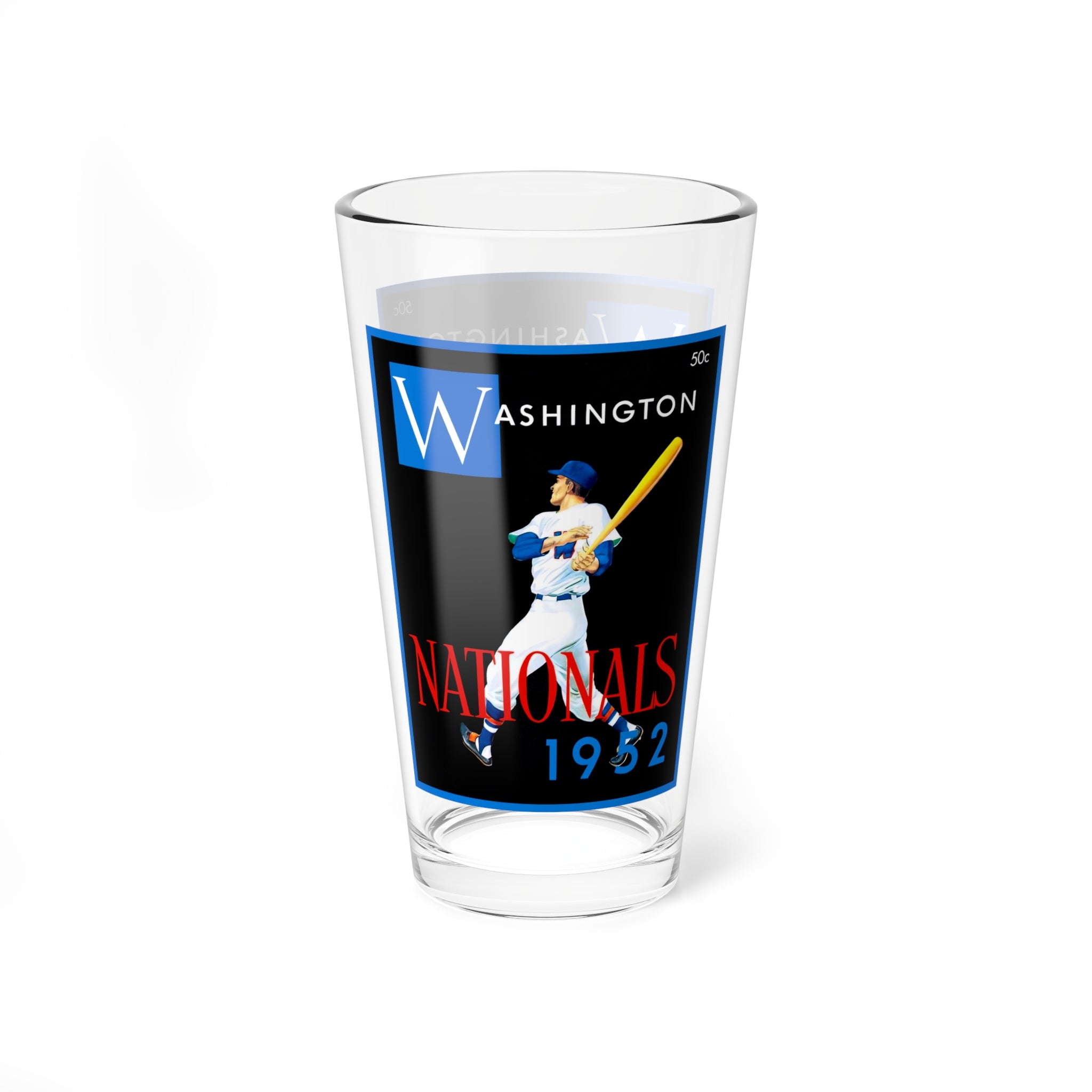 Mixing Glass, 16oz - 1952 Baseball Washington Nationals Yearbook, Perfect for Baseball Fans, Sports Enthusiasts, Vintage Collectors, Unique