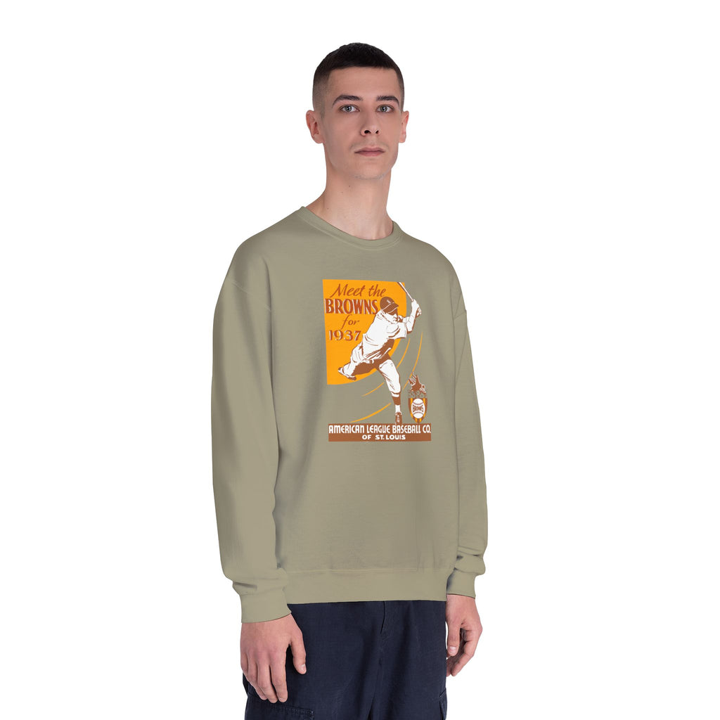 1937 Vintage St. Louis Browns Baseball Media Guide Cover - Unisex NuBlend® Crewneck Sweatshirt