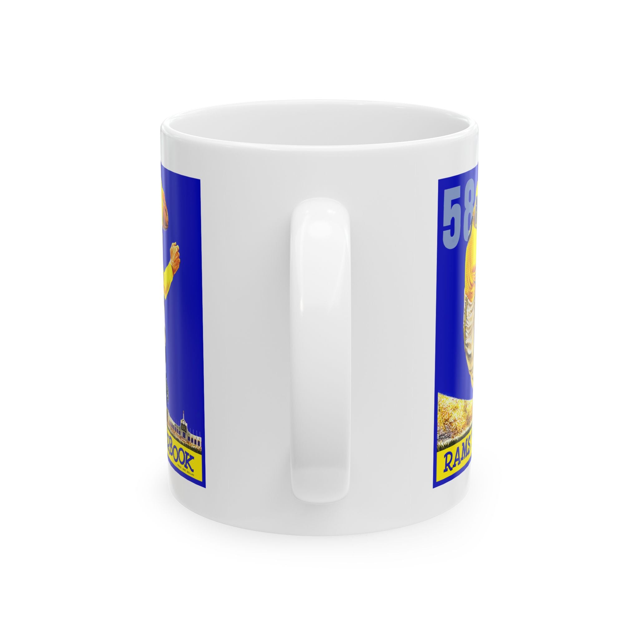 1958 Rams Football Ceramic Mug, Vintage Sports Tea Cup, Retro Team Fan Drinkware, Football Memorabilia Gift, 11oz 15oz