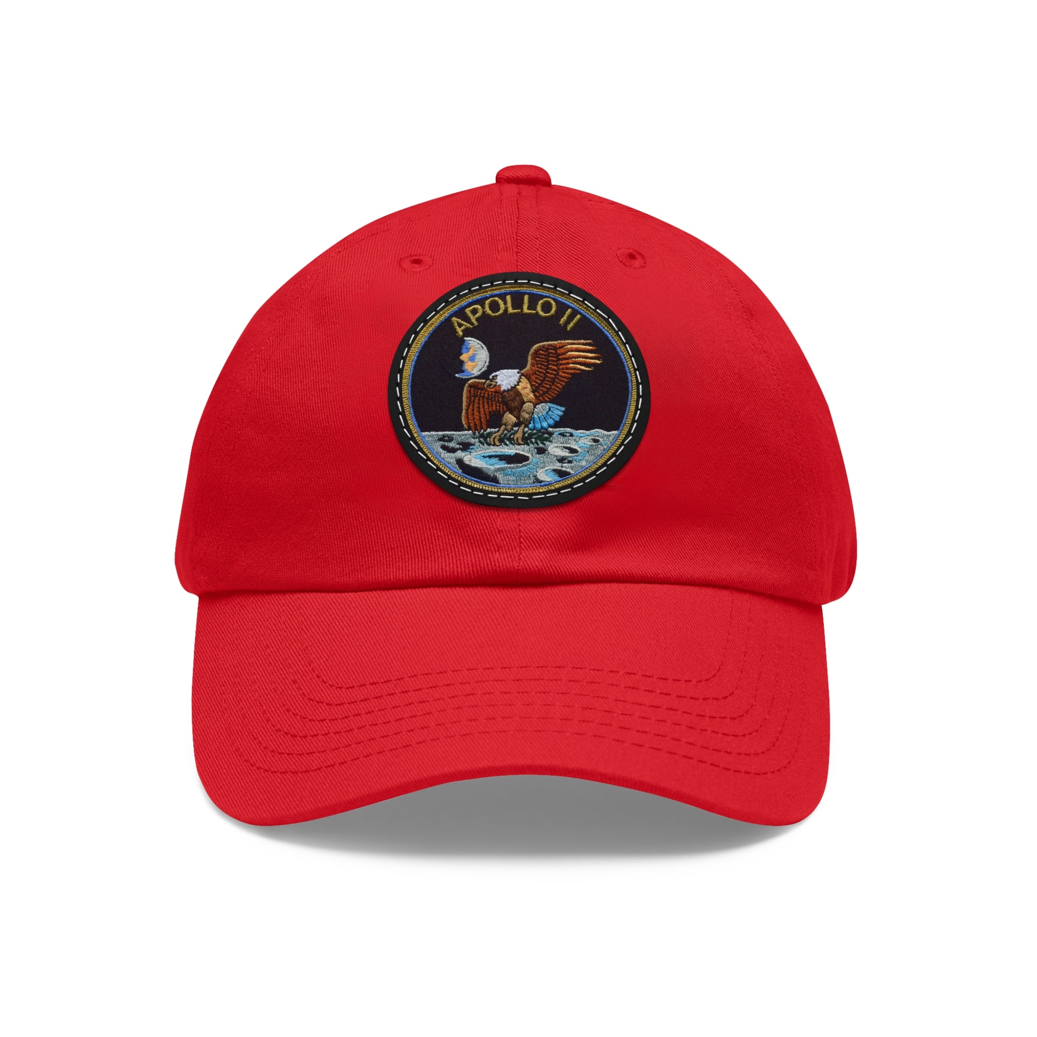 NASA Apollo 11 - Flight Patch - Dad Hat with Leather Patch (Round)