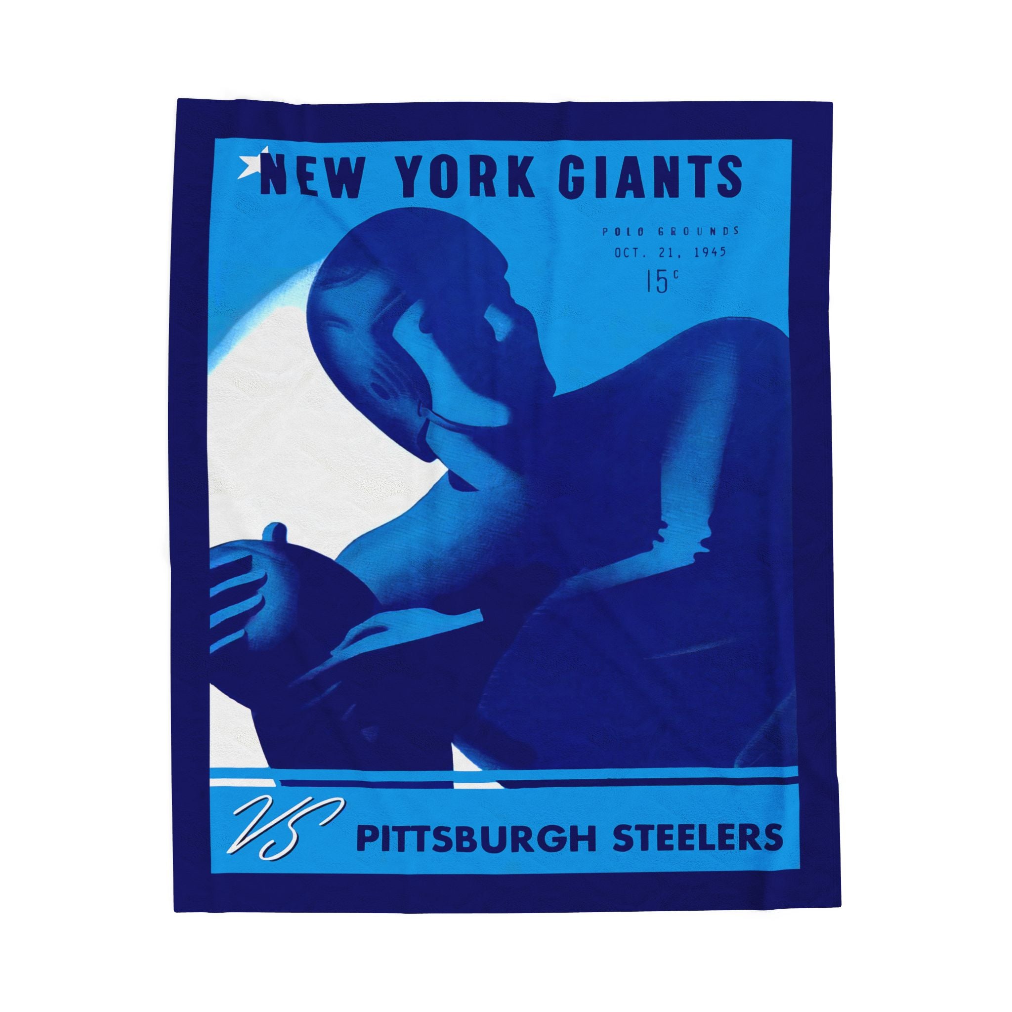 Throw Blanket, Vintage Football Team Rivalry 1945 New York Giants vs Pittsburgh Steelers, Sports Fan Home Decor, Football Memorabilia Gift