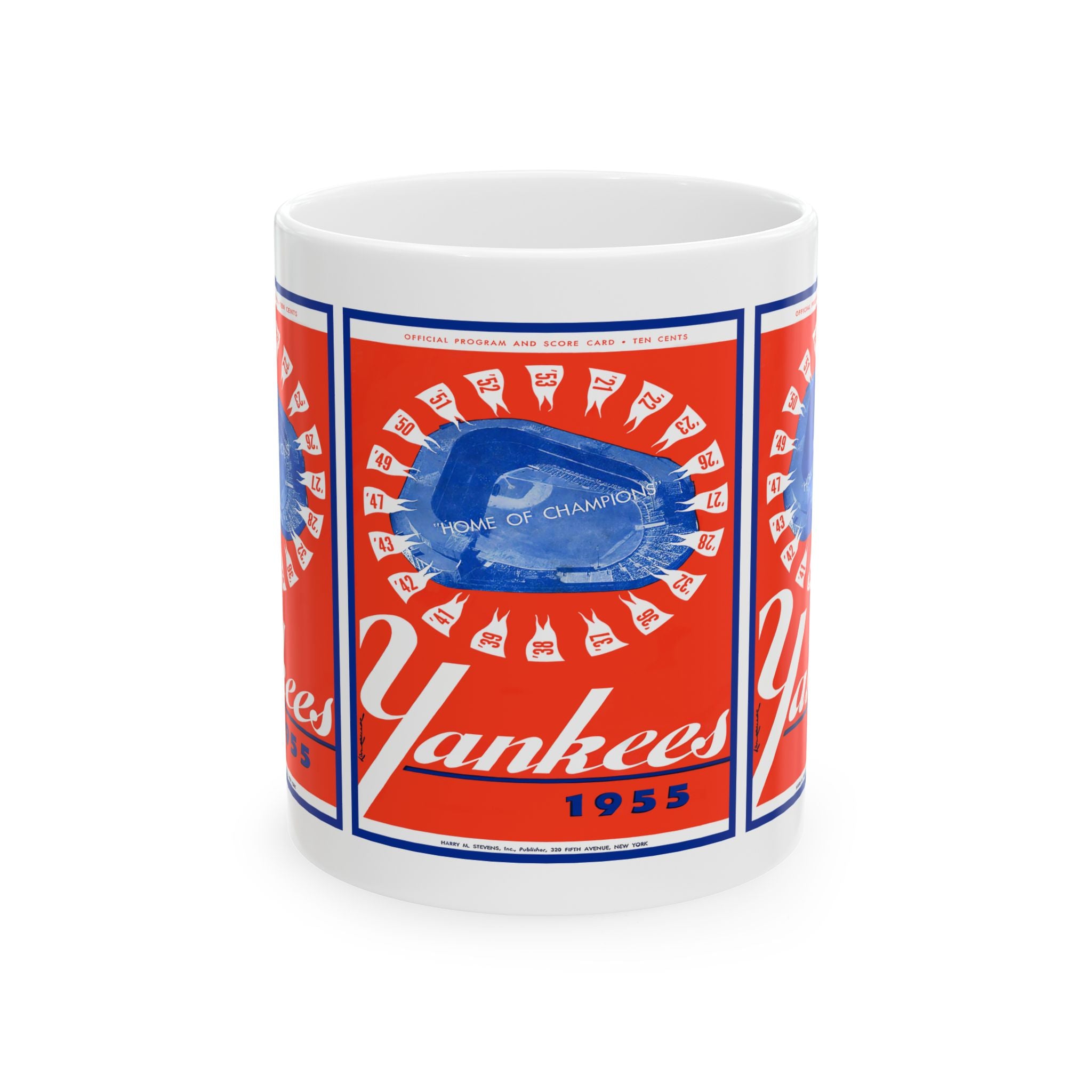 Vintage 1955 Baseball New York Yankees Yearbook Ceramic Mug, Sports Memorabilia Cup, Baseball Fan Gift, Collectible Sports Drinkware,