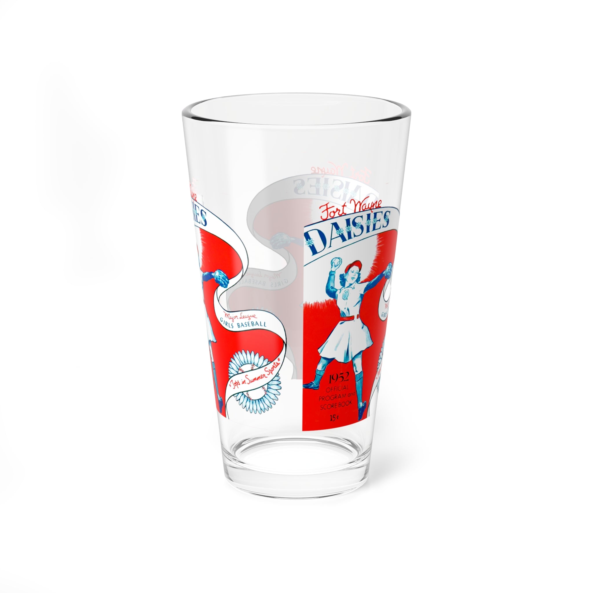 1952 Vintage Fort Wayne Daises Baseball Program Cover  -  Pint Glass, 16oz