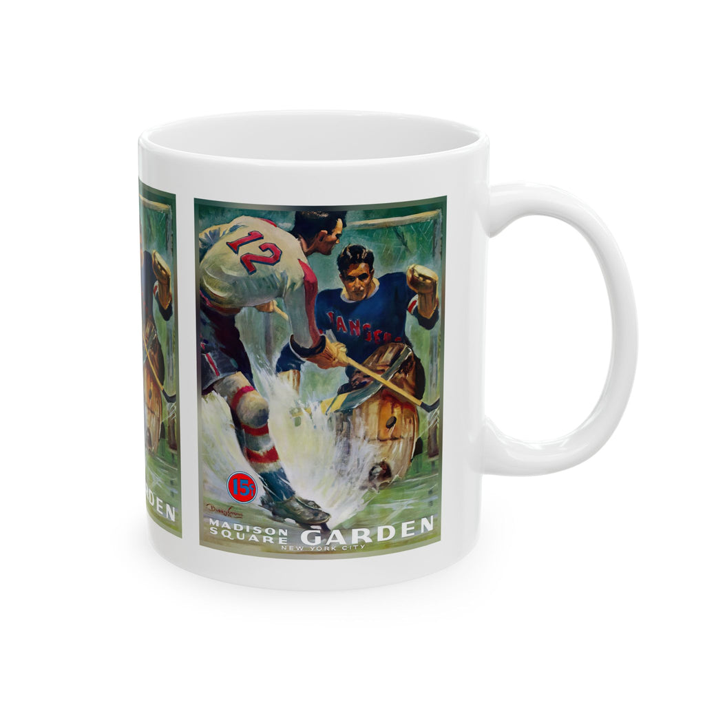 1940-1941 Vintage New York Americans - New York Rangers Hockey Program Cover - Ceramic Mug, 11oz, 15oz