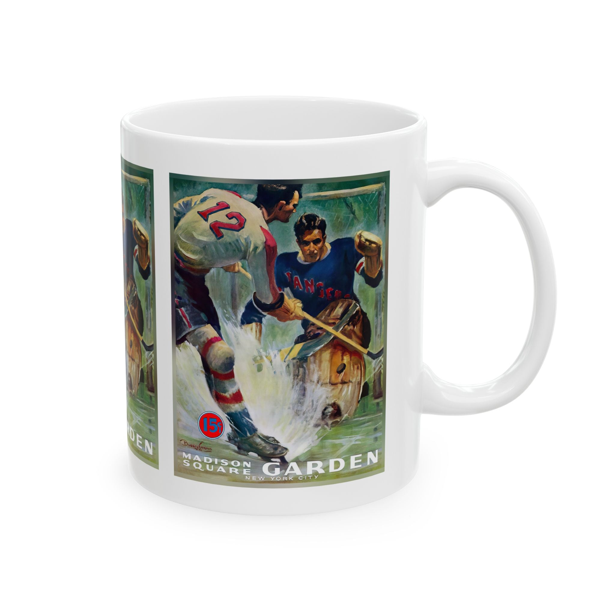 1940-1941 Vintage New York Americans - New York Rangers Hockey Program Cover - Ceramic Mug, 11oz, 15oz