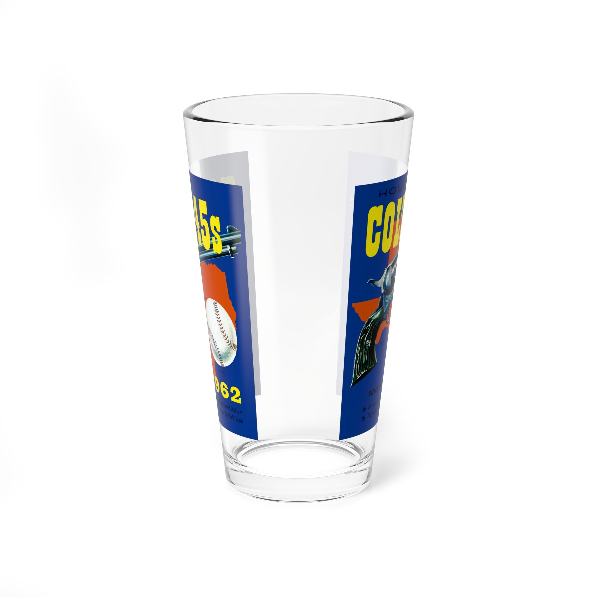 Mixing Glass, 16oz - Vintage 1962 Baseball Houston Colt 45s Memorabilia, Barware Gift, Collectible Cocktail Tumbler, Sports Fan Glass Cup,