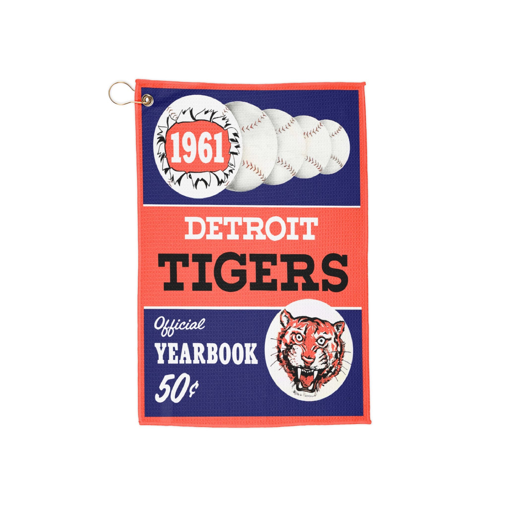 1961 Baseball Tigers Golf Towel | Vintage Team, Sports Accessory