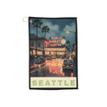 Vintage Seattle Street View Golf Towel | Retro City Map, PNW
