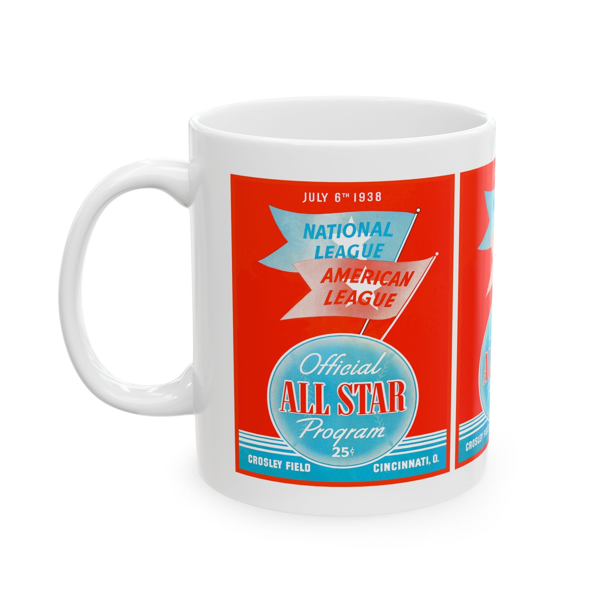 Ceramic Mug, Vintage Baseball All-Star Game Crosley Field, 11oz  Cup Gift, Sports Fan Coffee Tea, Baseball Lover Memorabilia, Sports