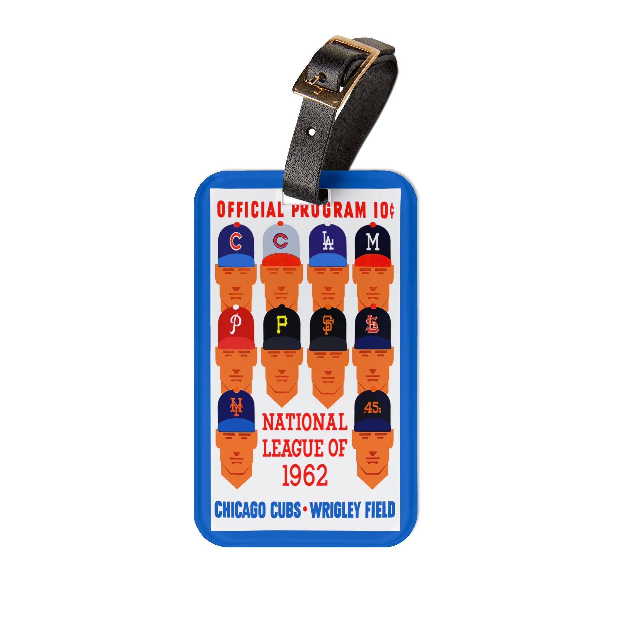 1962 Baseball National League Luggage Tag | Vintage Sports Travel Accessory