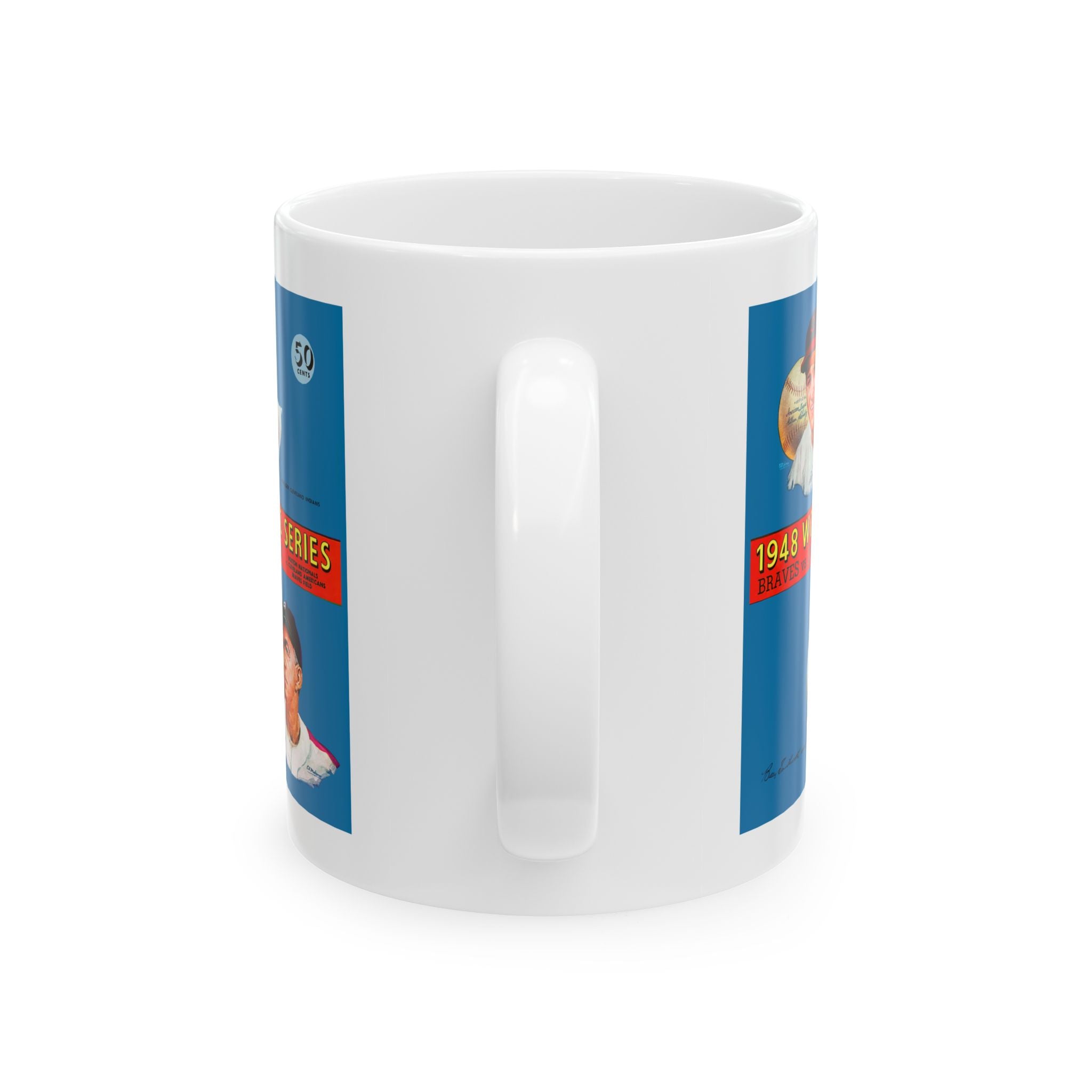 Baseball World Series Ceramic Mug, 1948 Boston-Cleveland, Sports Fan Gift, Coffee Cup, Tea Mug, Baseball Lover Gift, Unique Mug, Vintage