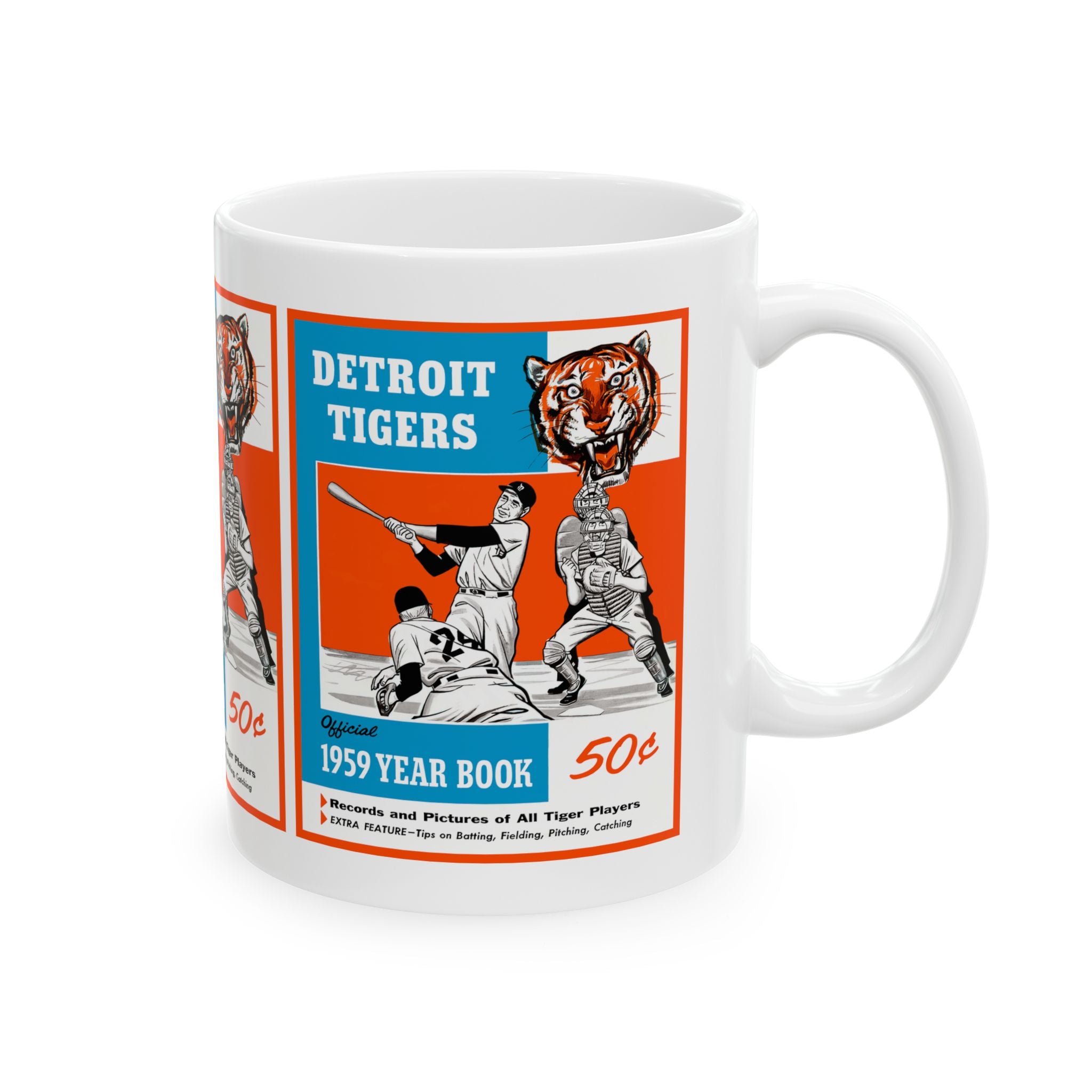 Ceramic Mug, 1959 Baseball Detroit Tigers Yearbook, Vintage Sports Fan Gift, Baseball Memorabilia, Detroit Tigers Collectible Mug, Sports