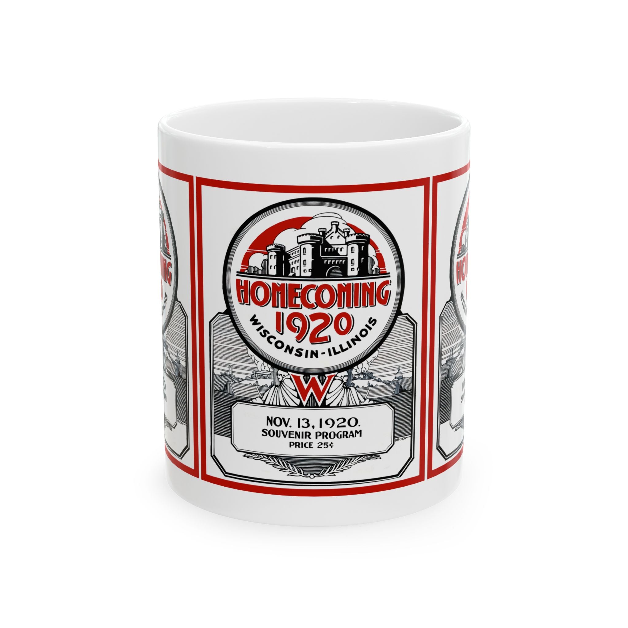 Vintage Football Ceramic Mug, 11oz 15oz Cup for Sports Fans, Retro Wisconsin Illinois Team Game Day Drinkware, Gift for Football Lovers,
