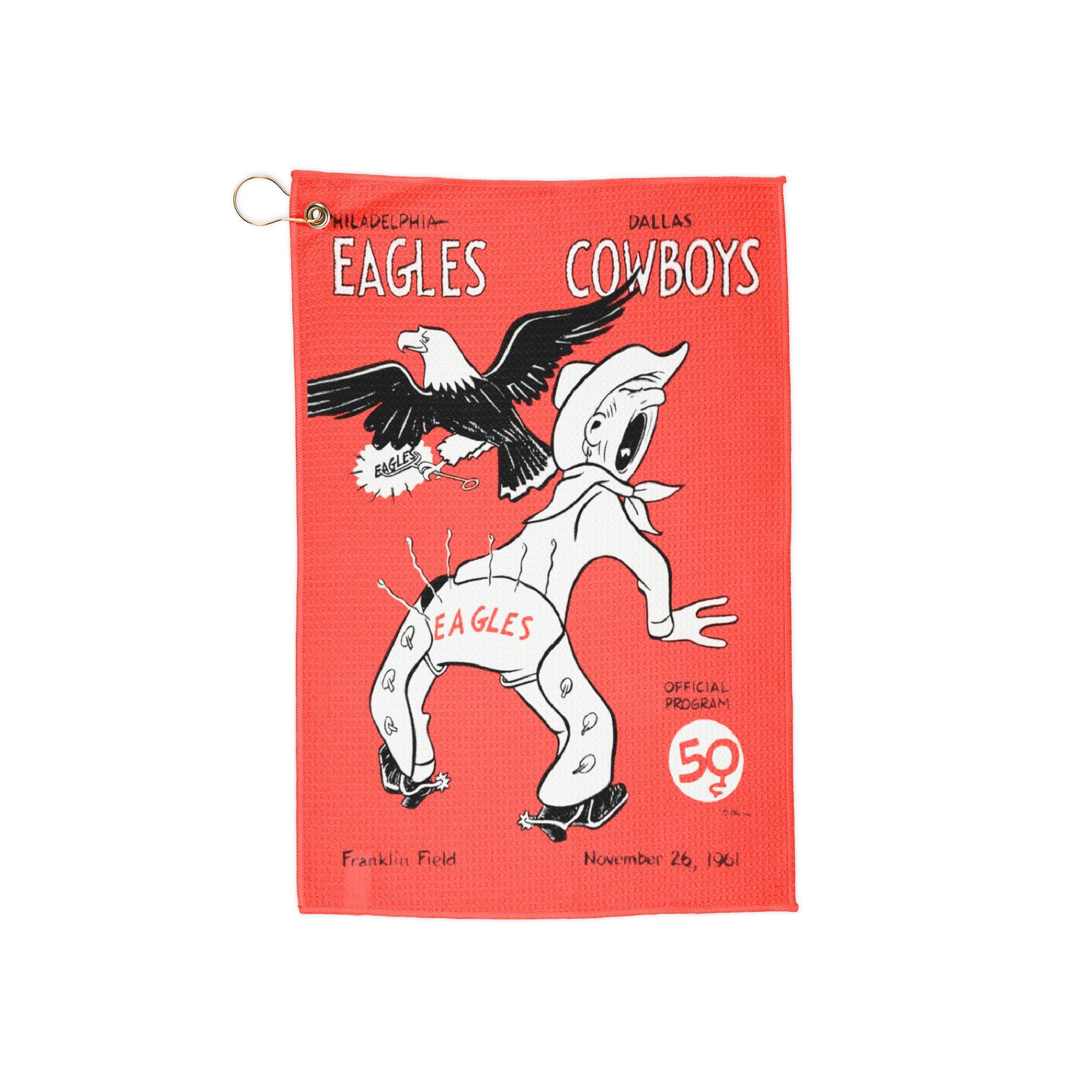 Vintage 1961 Football Philadelphia Eagles - Dallas Cowboys Golf Towels, Football Sports Towel, Golf Accessories, Sports Fan Gift, Golf Gift