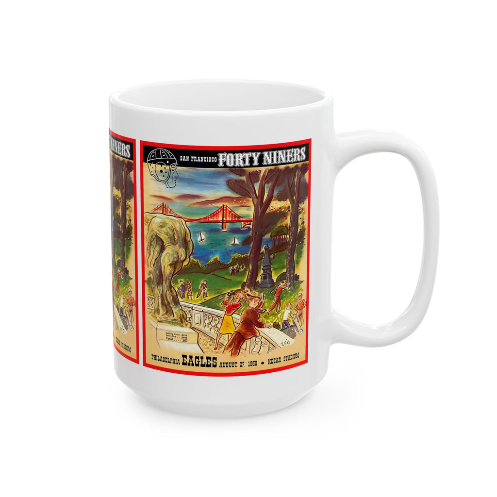 1950 San Francisco 49ers-Philadelphia Eagles Program Cover Vintage Ceramic Mug (11oz/15oz)