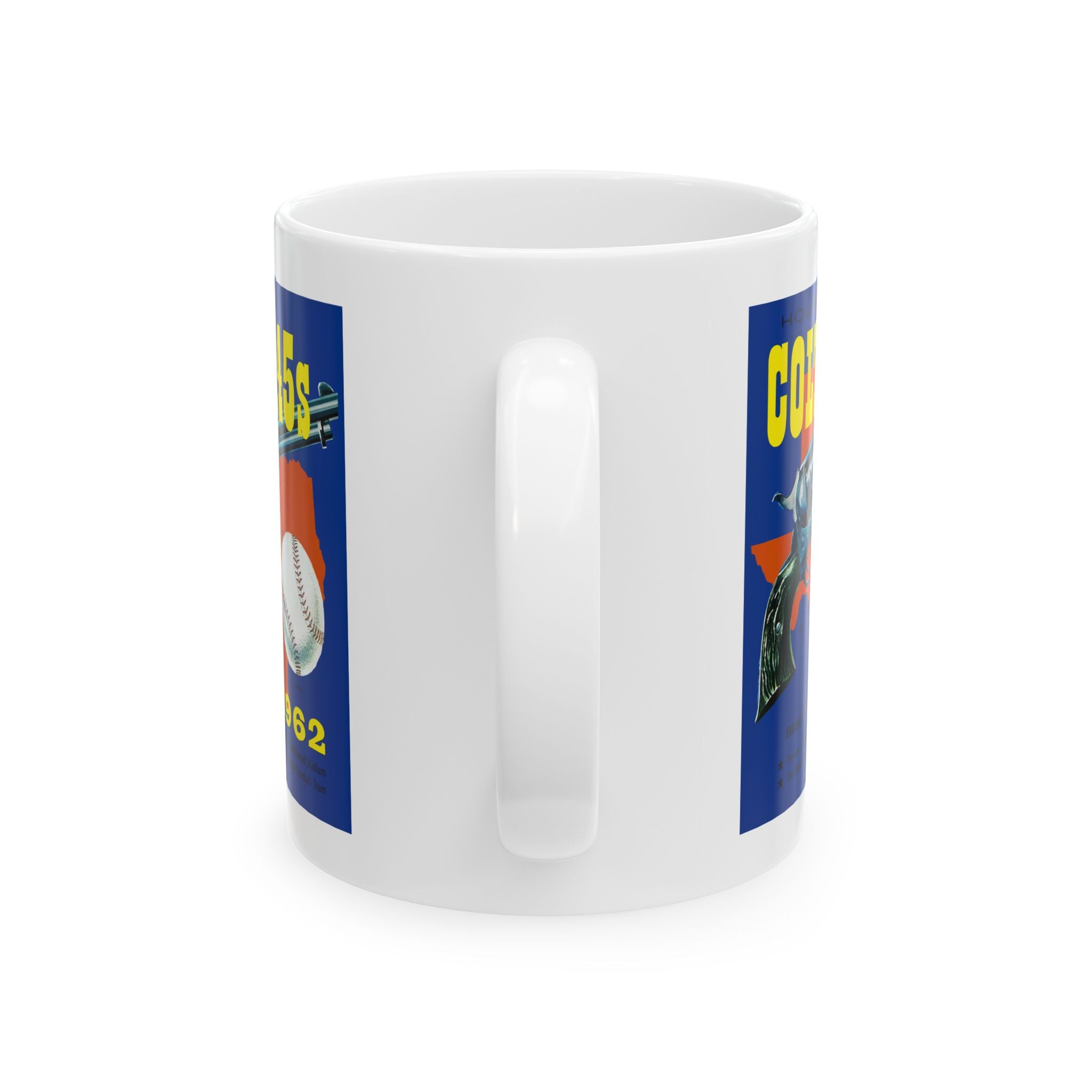 Ceramic Mug, 11oz - 1962 Vintage Houston Colt 45s Baseball Yearbook Cover, Drinkware Gift for Baseball Fans, Retro Sports