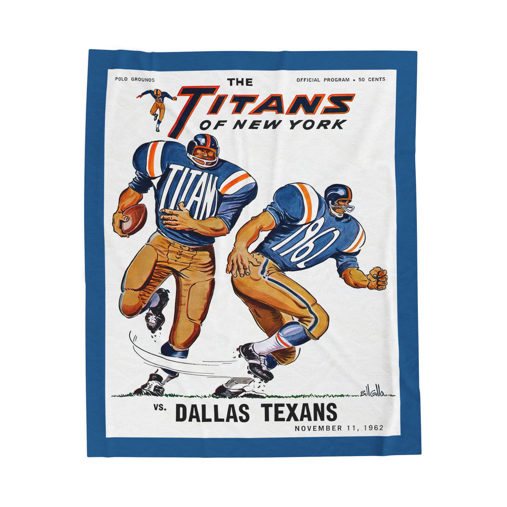 1962 New York Titans vs Dallas Texans Vintage Football Blanket | Velveteen Plush