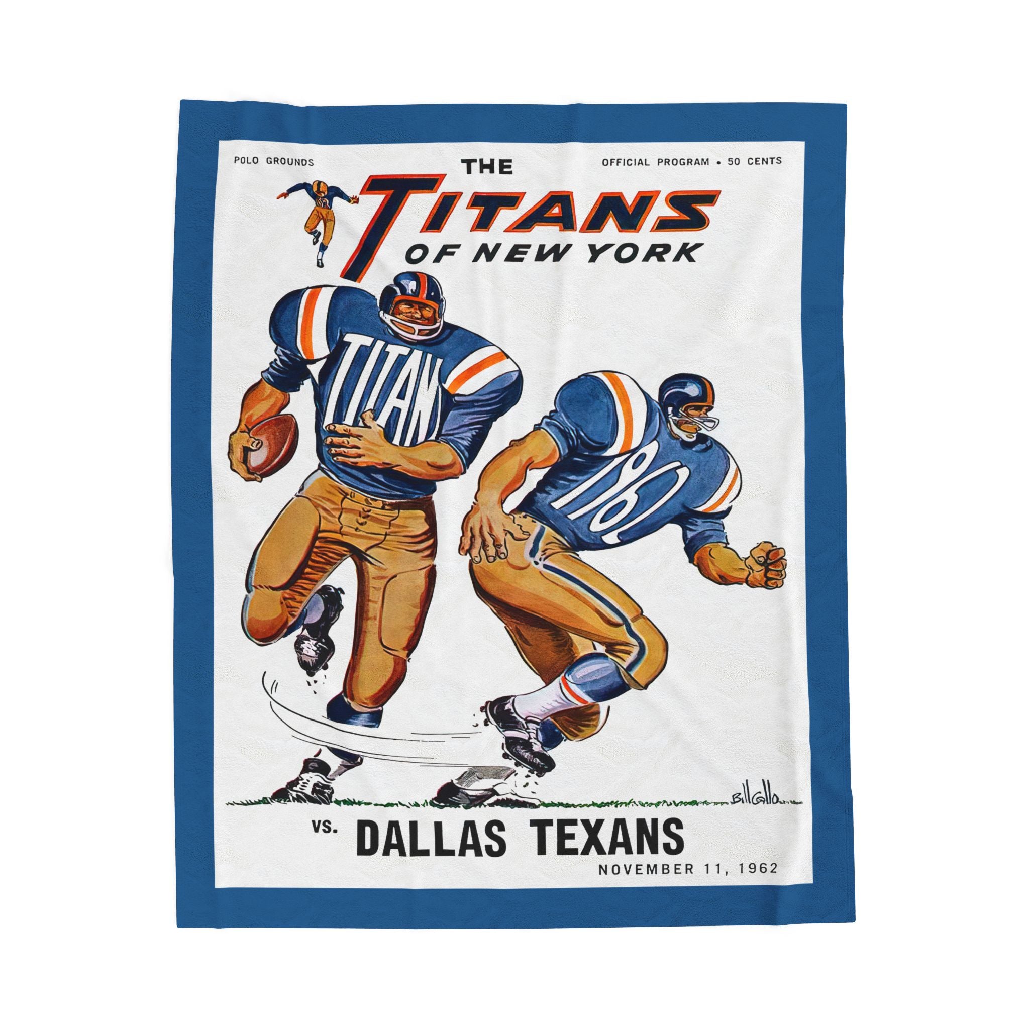 1962 New York Titans vs Dallas Texans Vintage Football Blanket | Velveteen Plush