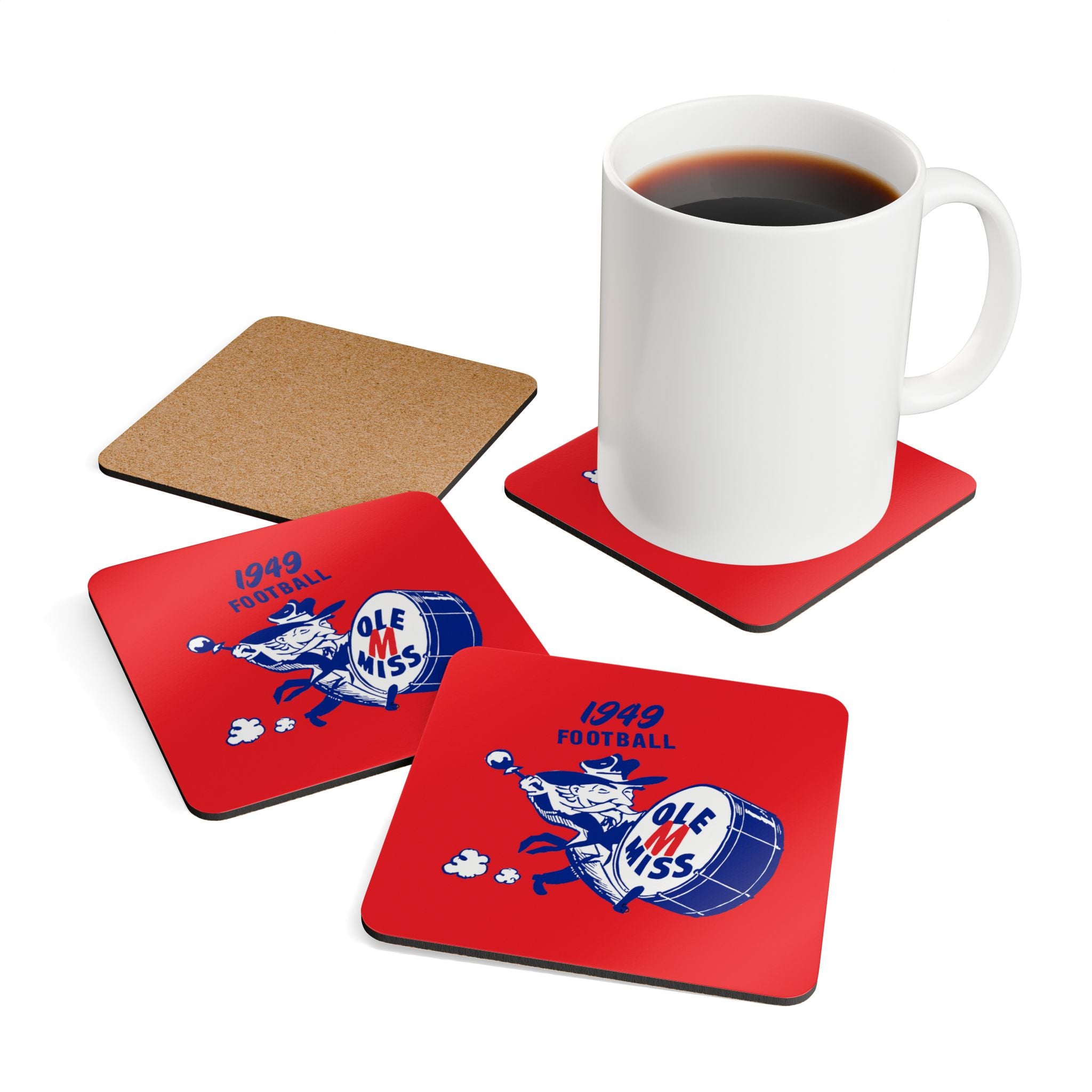 1949 Ole Miss Football - Corkwood Coaster Set