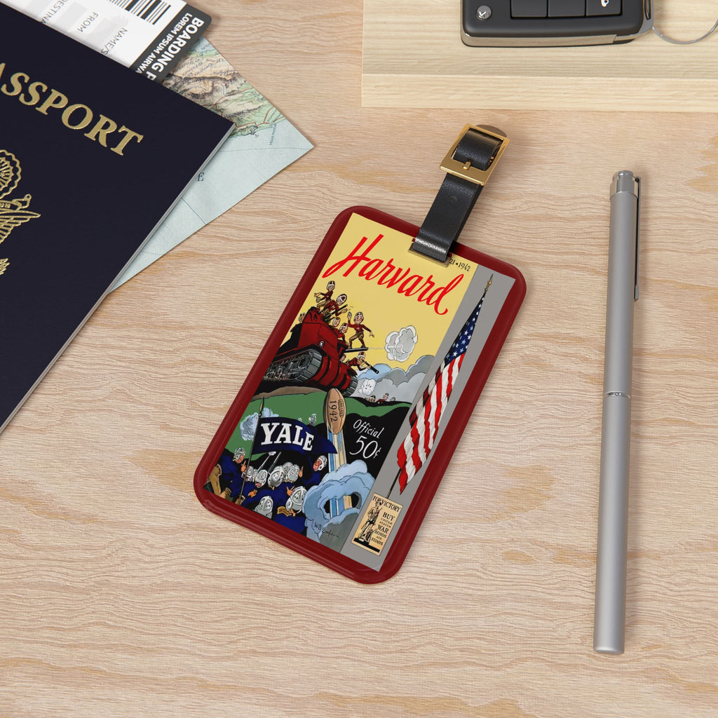 1942 Vintage Harvard - Yale Football Luggage Tag — College Travel ID Program Cover Design