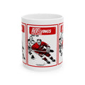 Vintage Detroit Red Wings Hockey Ceramic Mug, 1967-1968 Memorabilia, Coffee Cup Gift, Sports Fan Collectible, Hockey Team Logo Drinkware,