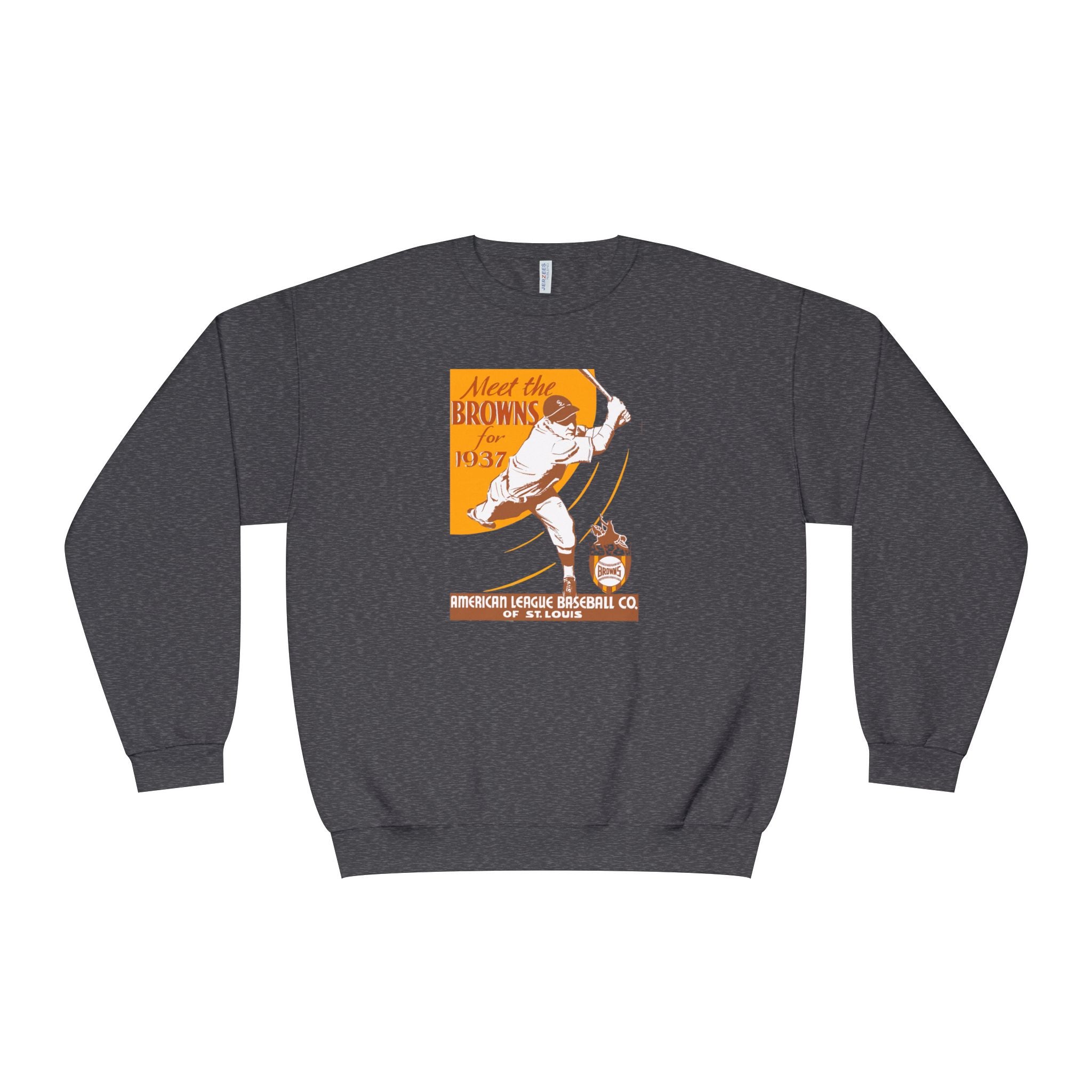 1937 Vintage St. Louis Browns Baseball Media Guide Cover - Unisex NuBlend® Crewneck Sweatshirt