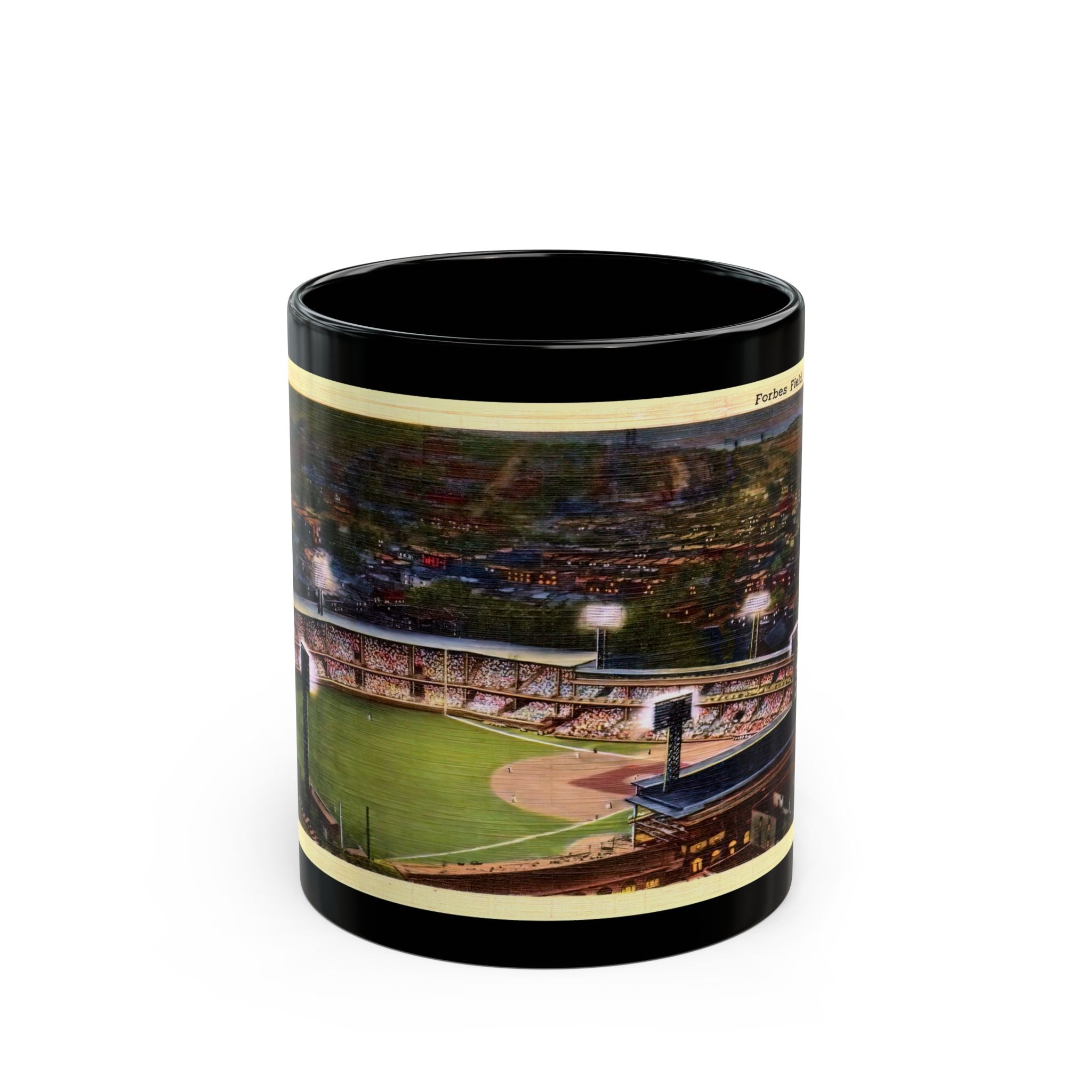 1950 Vintage Pittsburgh Pirates - Forbes Field Postcard - Black Mug 11 oz