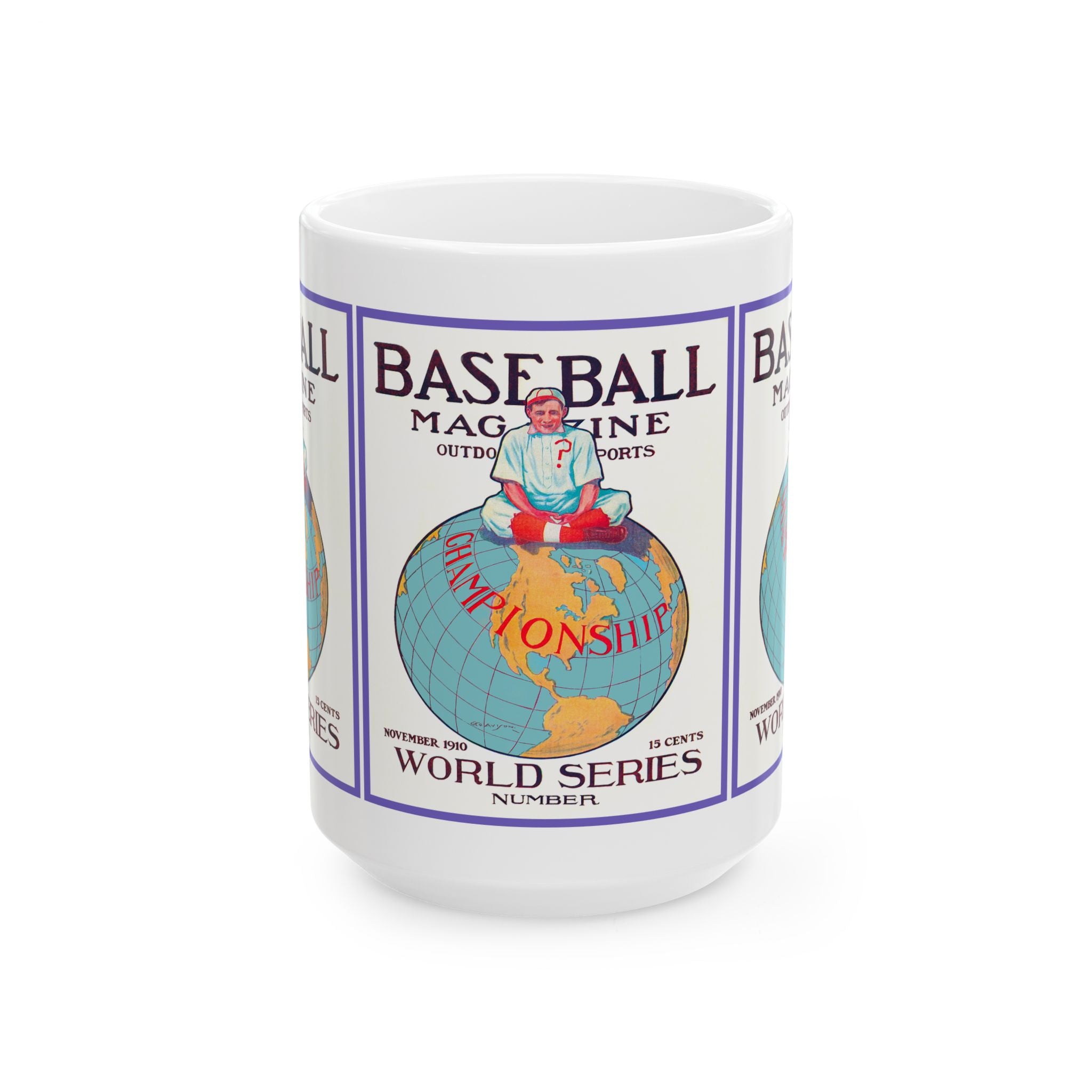 Vintage Baseball Magazine World Series Ceramic Mug, Sports Fan Gift, Coffee Cup, Tea Mug, Baseball Lover Gift, Classic Baseball Design