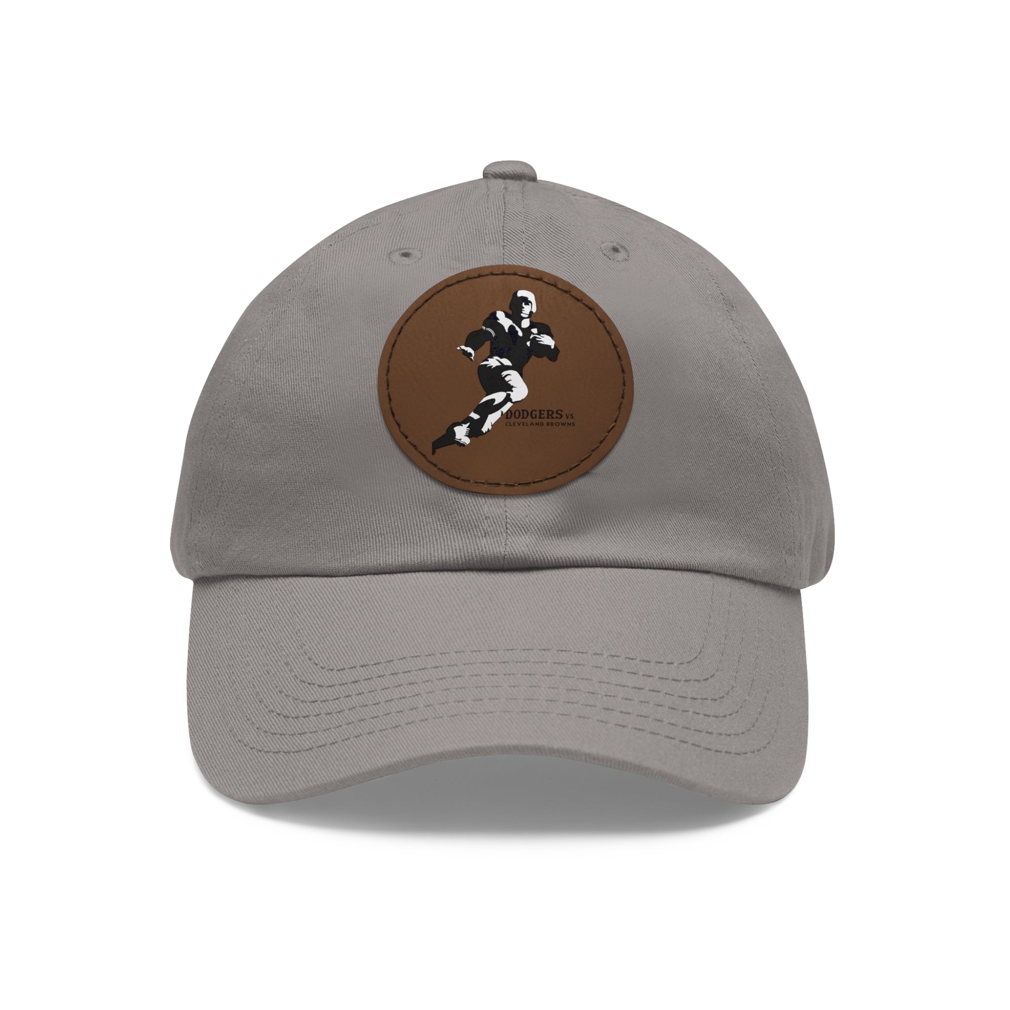 1947 Vintage Brooklyn Dodgers - Cleveland Browns Football - Dad Hat with Leather Patch (Round)