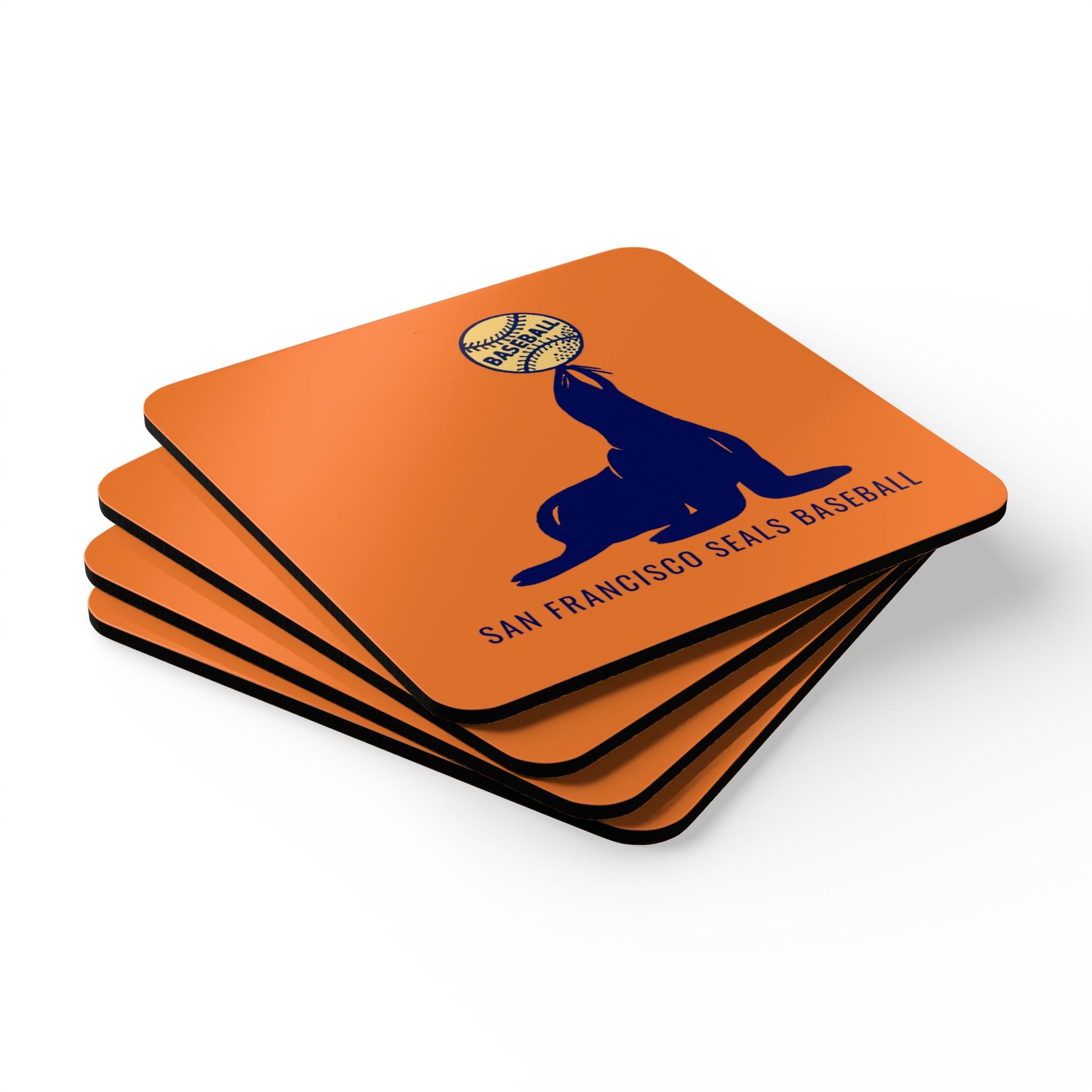 San Francisco Seals Baseball - Corkwood Coaster Set