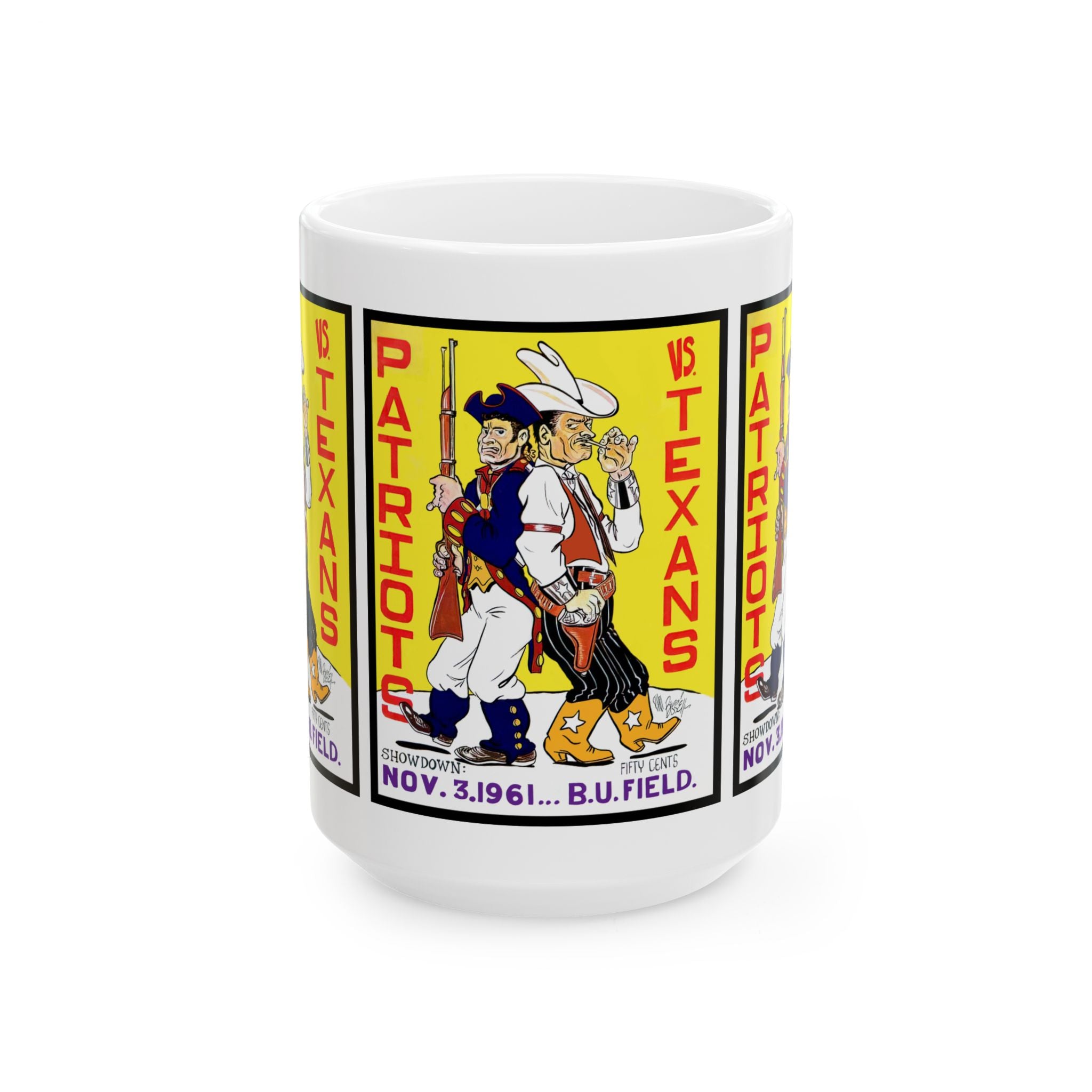 Mug - 1961 Boston Patriots Football Dallas Texans Ceramic Coffee Cup