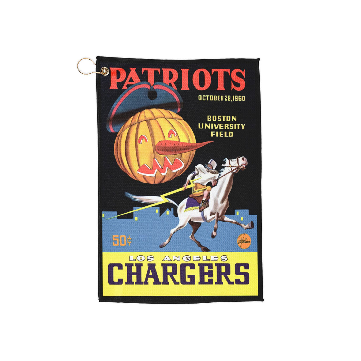 1960 Vintage Halloween Boston Patriots - Los Angeles Chargers Golf Towel