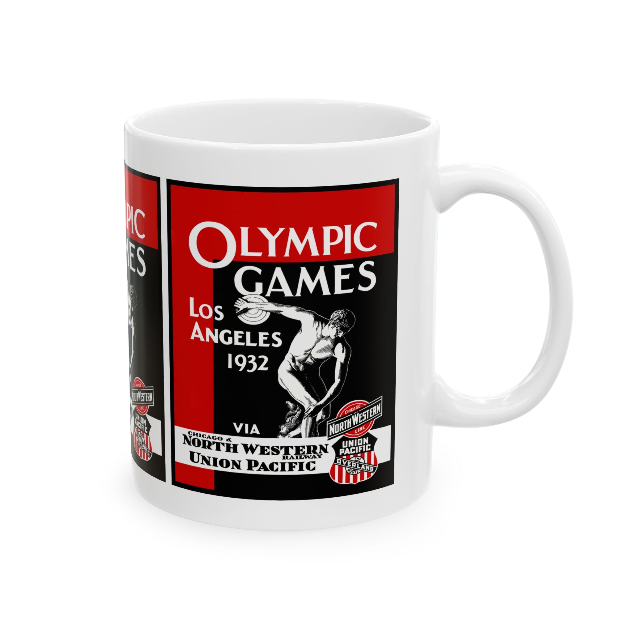 Vintage Olympic Games Ceramic Mug, 1932 Los Angeles Souvenir Cup, Sports Fan Gift, Retro Olympics Coffee Mug, Olympic Collectible Drinkware,