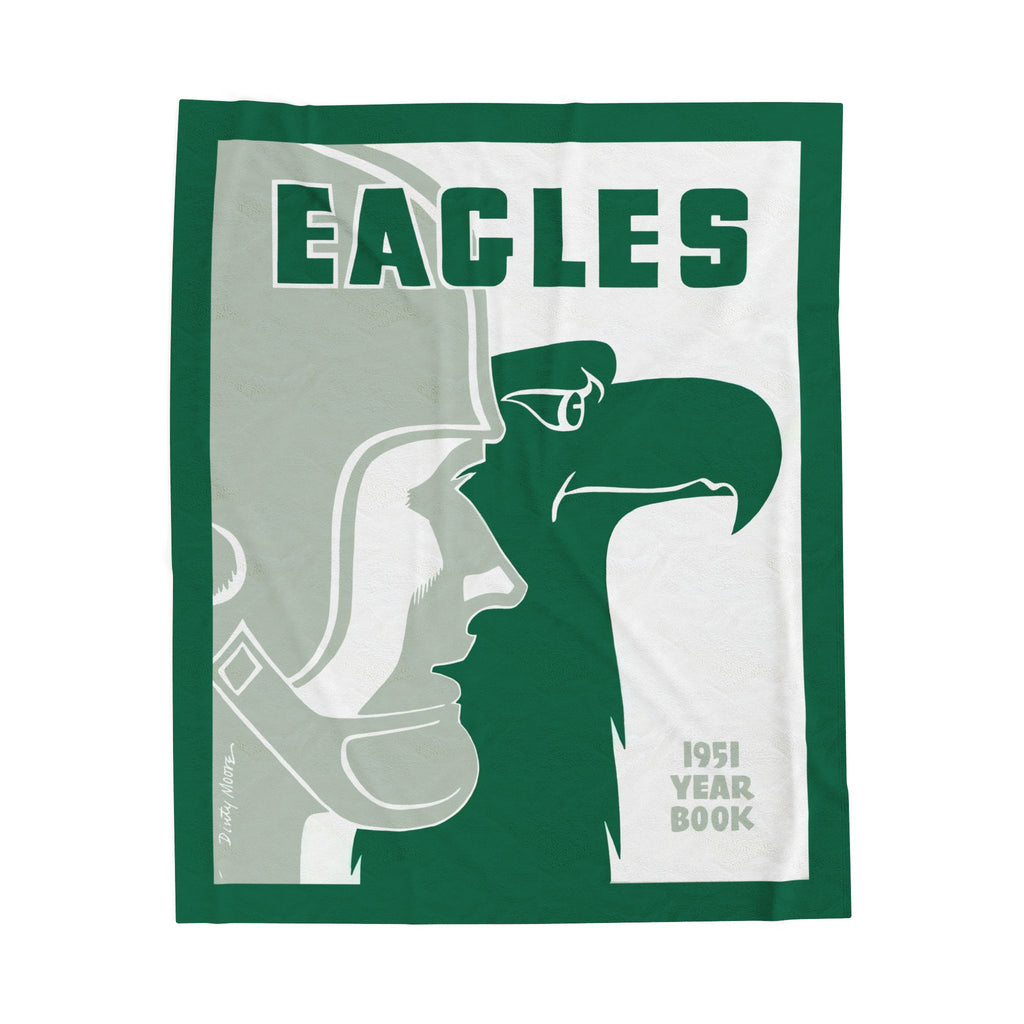 Velveteen Plush Blanket, 1951 Eagles Football Yearbook Philadelphia, Throw Blanket, Home Decor, Gift for Sports Fans, Game Day Blanket