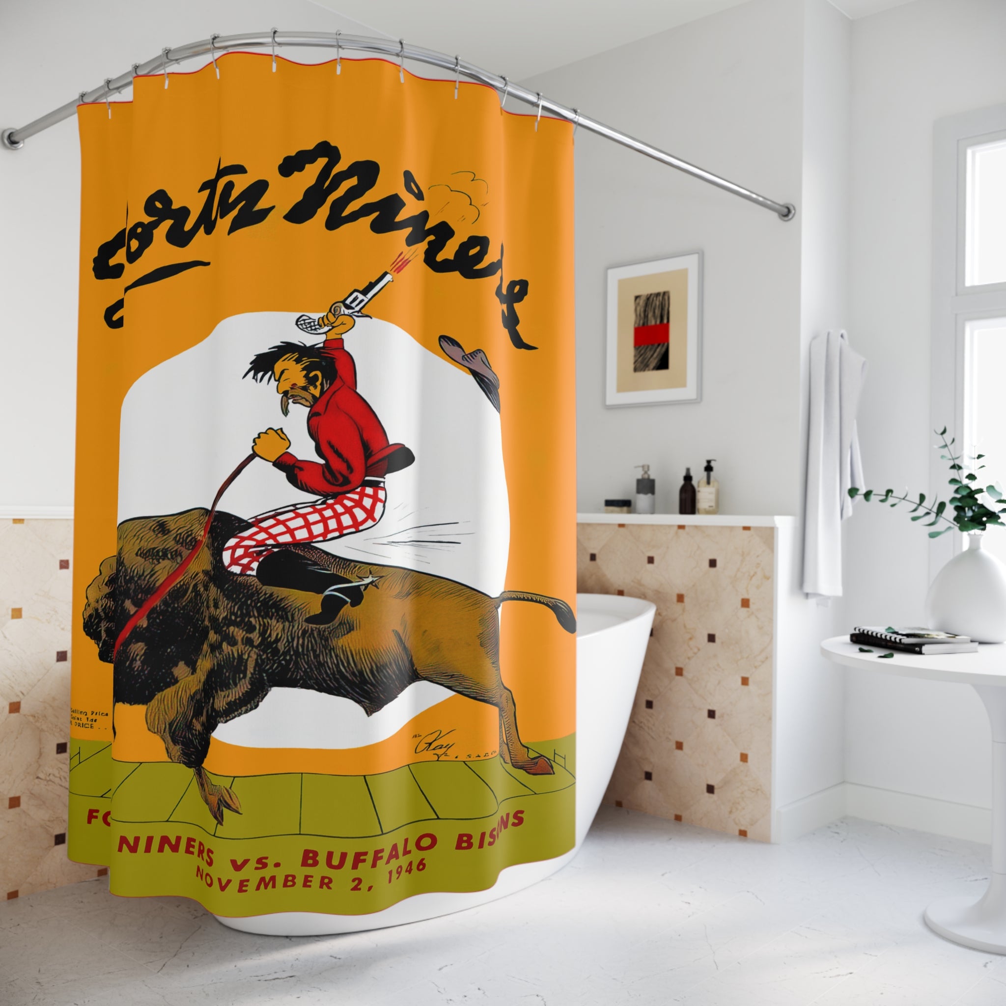 1946 Vintage Buffalo Bisons San Francisco 49ers Football Shower Curtain