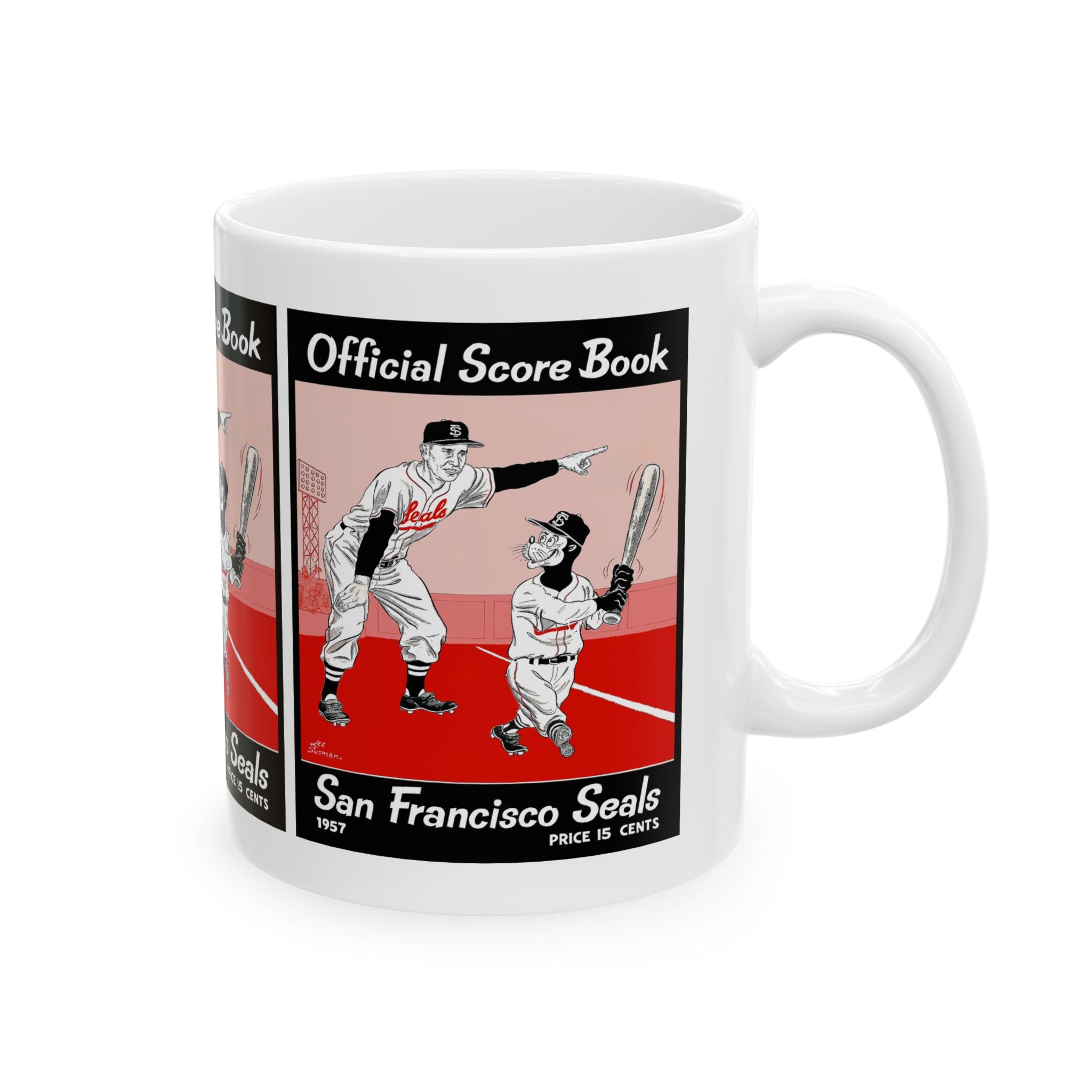 Vintage 1957 Baseball San Francisco Seals Ceramic Mug, Sports Fan Gift, Retro Baseball Team Cup, Baseball Memorabilia, Father's Day Gift