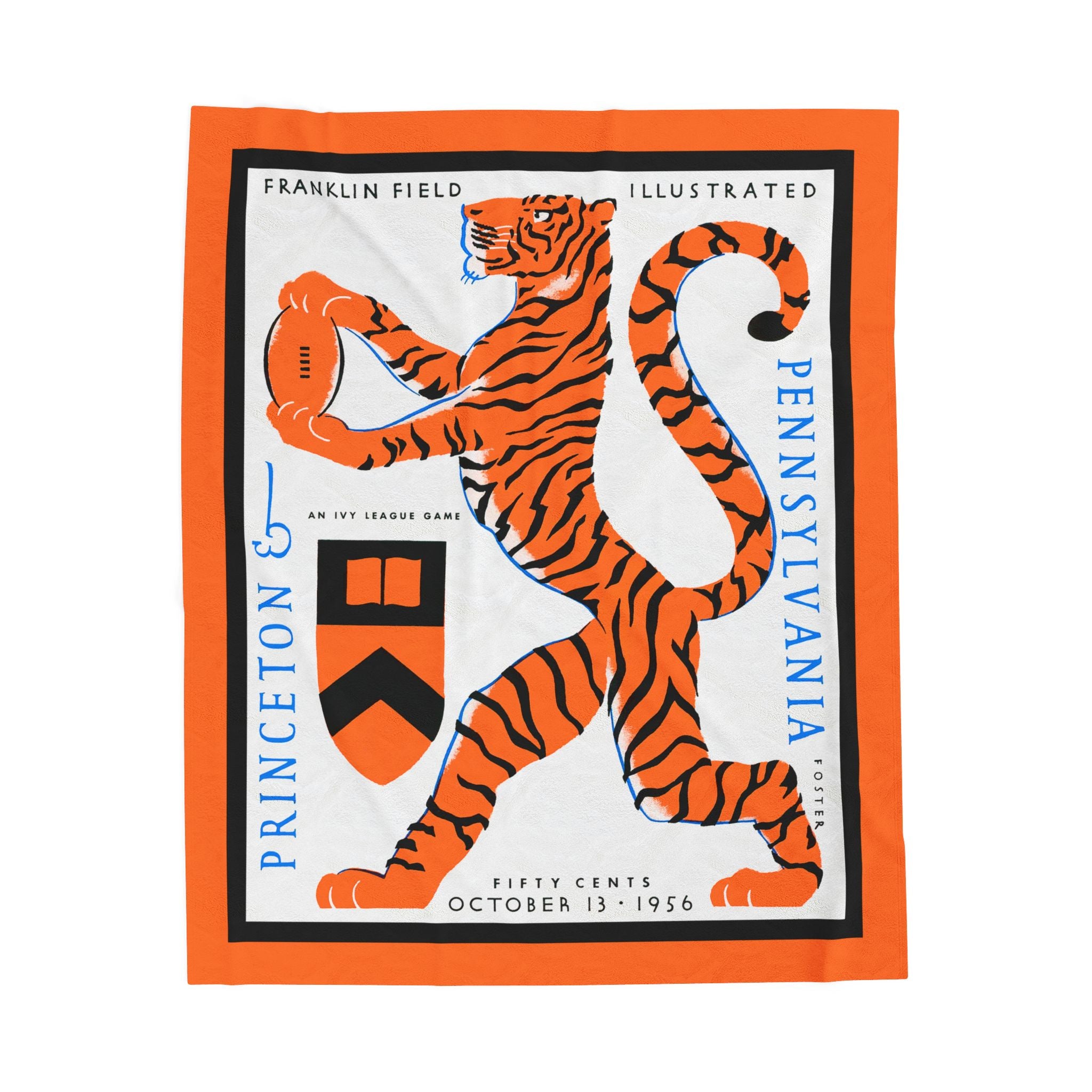 Plush Blanket, 1956 Vintage Pennsylvania - Princeton Football, Throw Blanket, Home Decor, Sports Fan Gift, Game Day Blanket