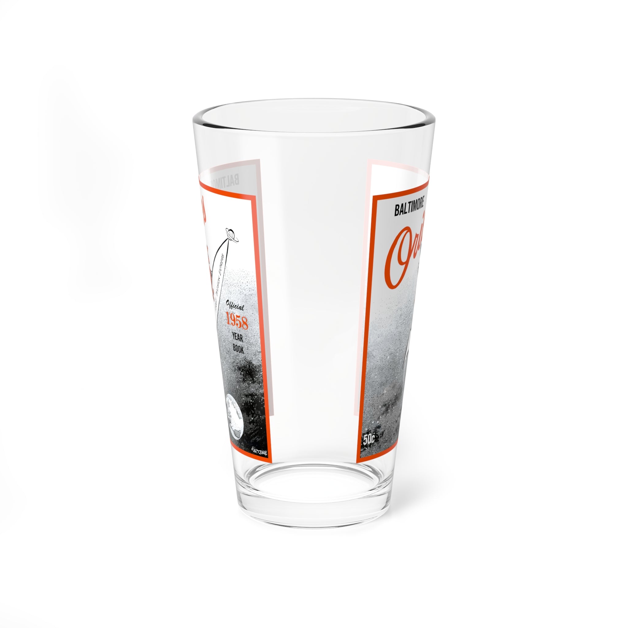 Vintage 1958 Baseball Baltimore Orioles Mixing Glass, 16oz - Retro Sports Bar Decor, Gift for Orioles Fans, Baseball Memorabilia, Man Cave