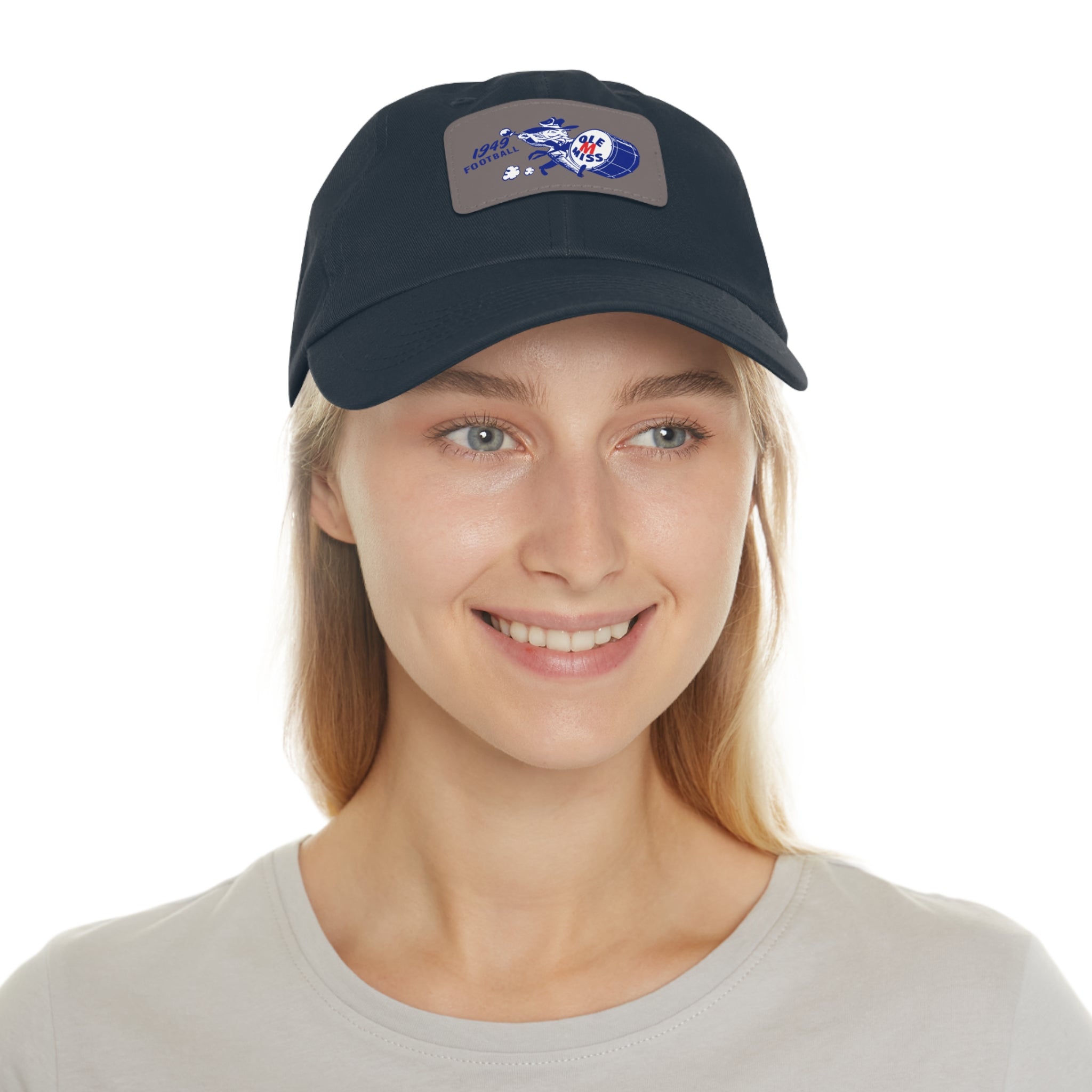 1949 Ole Miss Football - Dad Hat with Leather Patch (Rectangle)