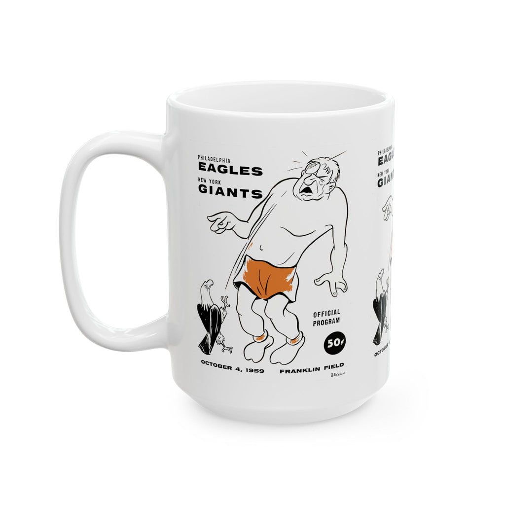 1959 Football Giants Eagles Mug | Vintage Football Ceramic Coffee Cup, 11oz and 15oz