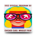 1953 Vintage Chicago Cubs Baseball Program Cover - Acrylic Wall Clock