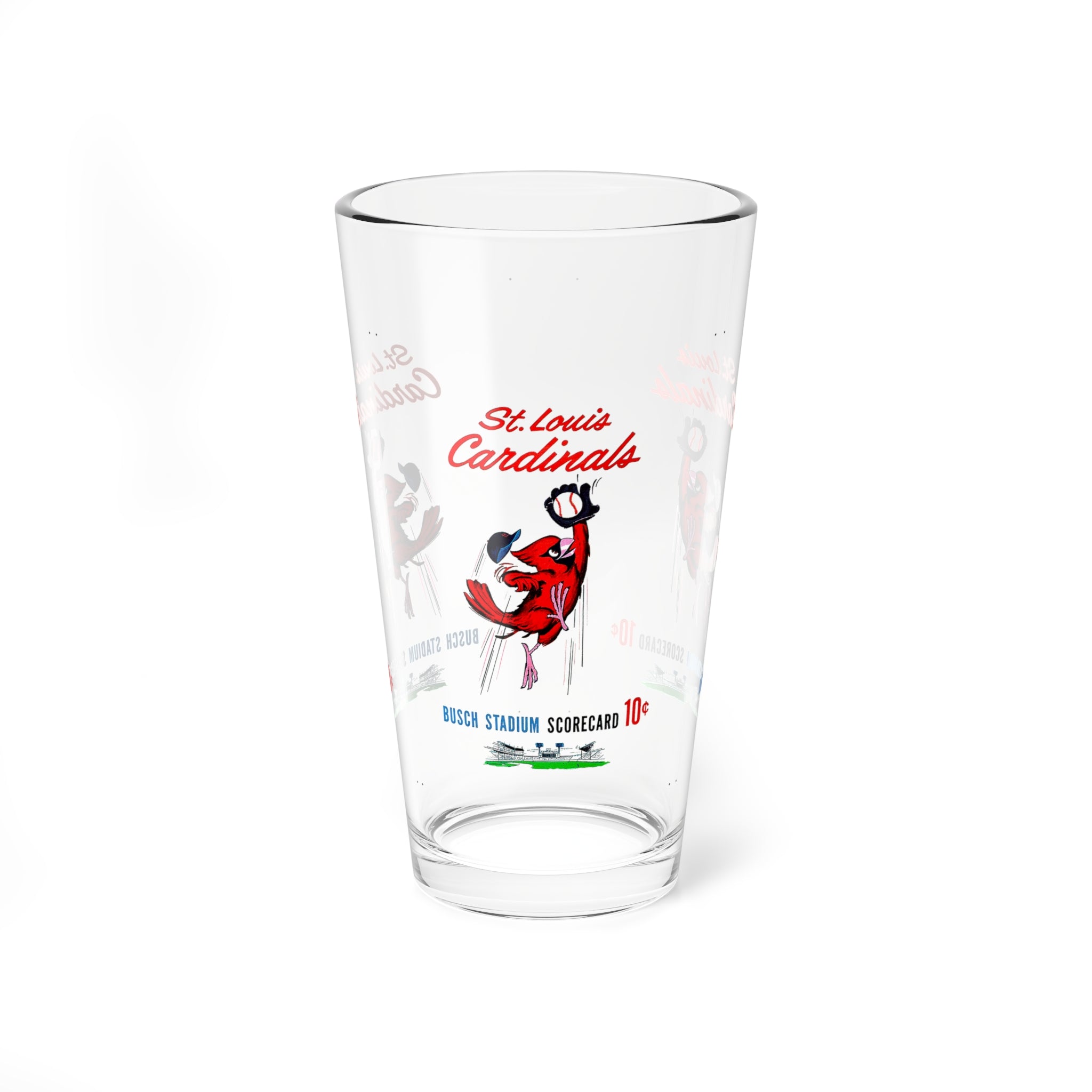 1963 Vintage St Louis Cardinals Baseball Scorecard Cover -  Pint Glass, 16oz