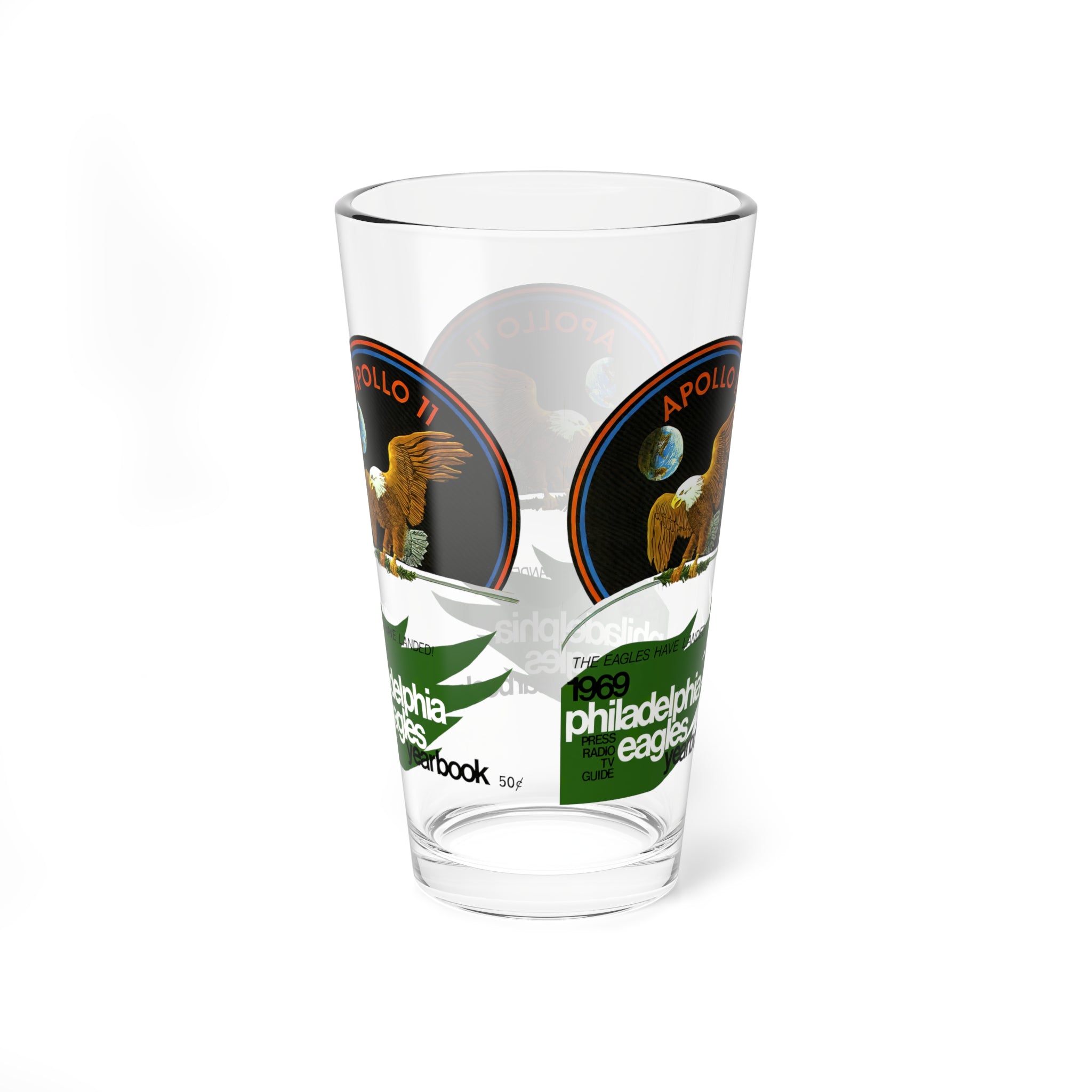 1969 Vintage Philadelphia Eagles Football Yearbook Cover -  Pint Glass, 16oz