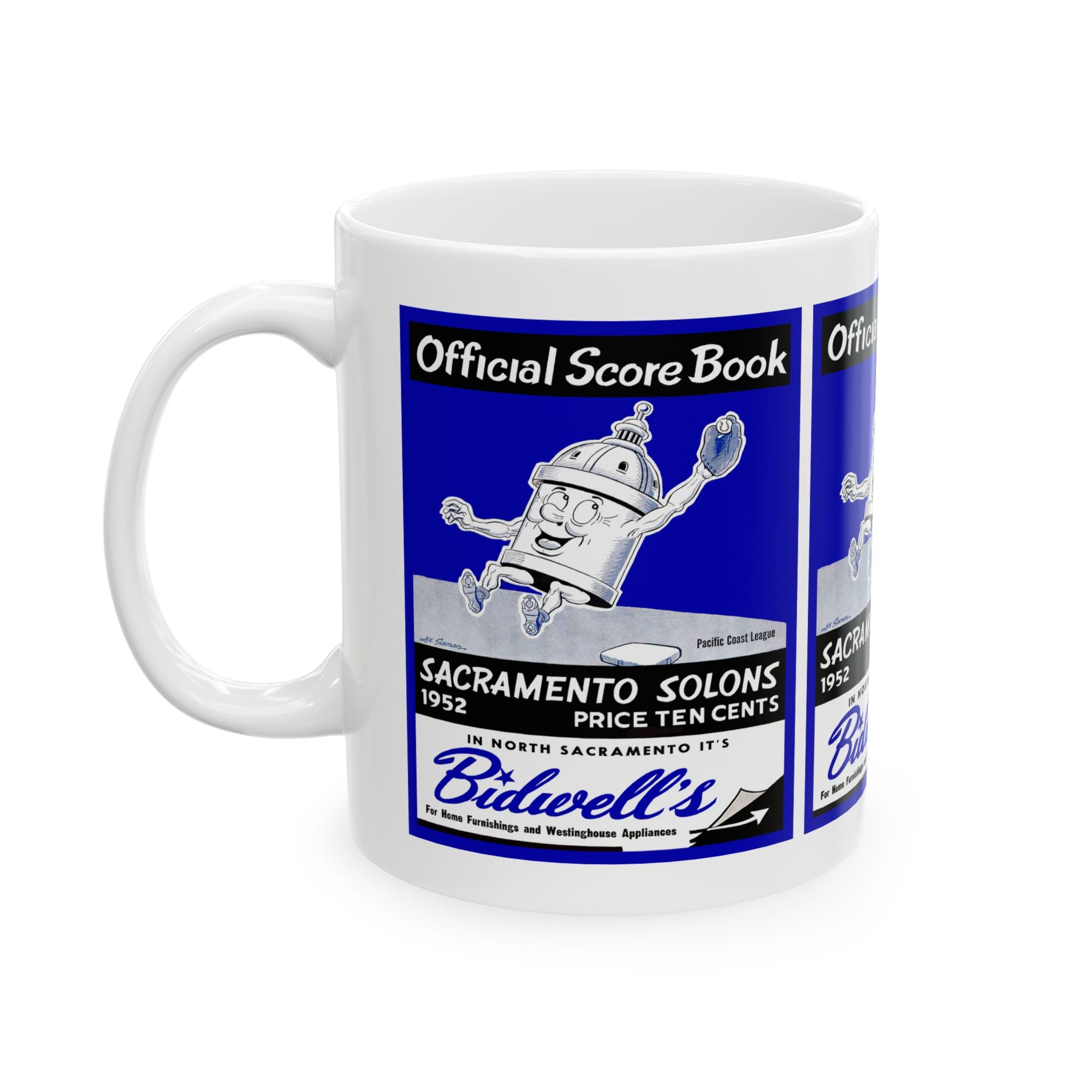 1952 Vintage Sacramento Solons Baseball Score Book Cover - Ceramic Mug, 11oz